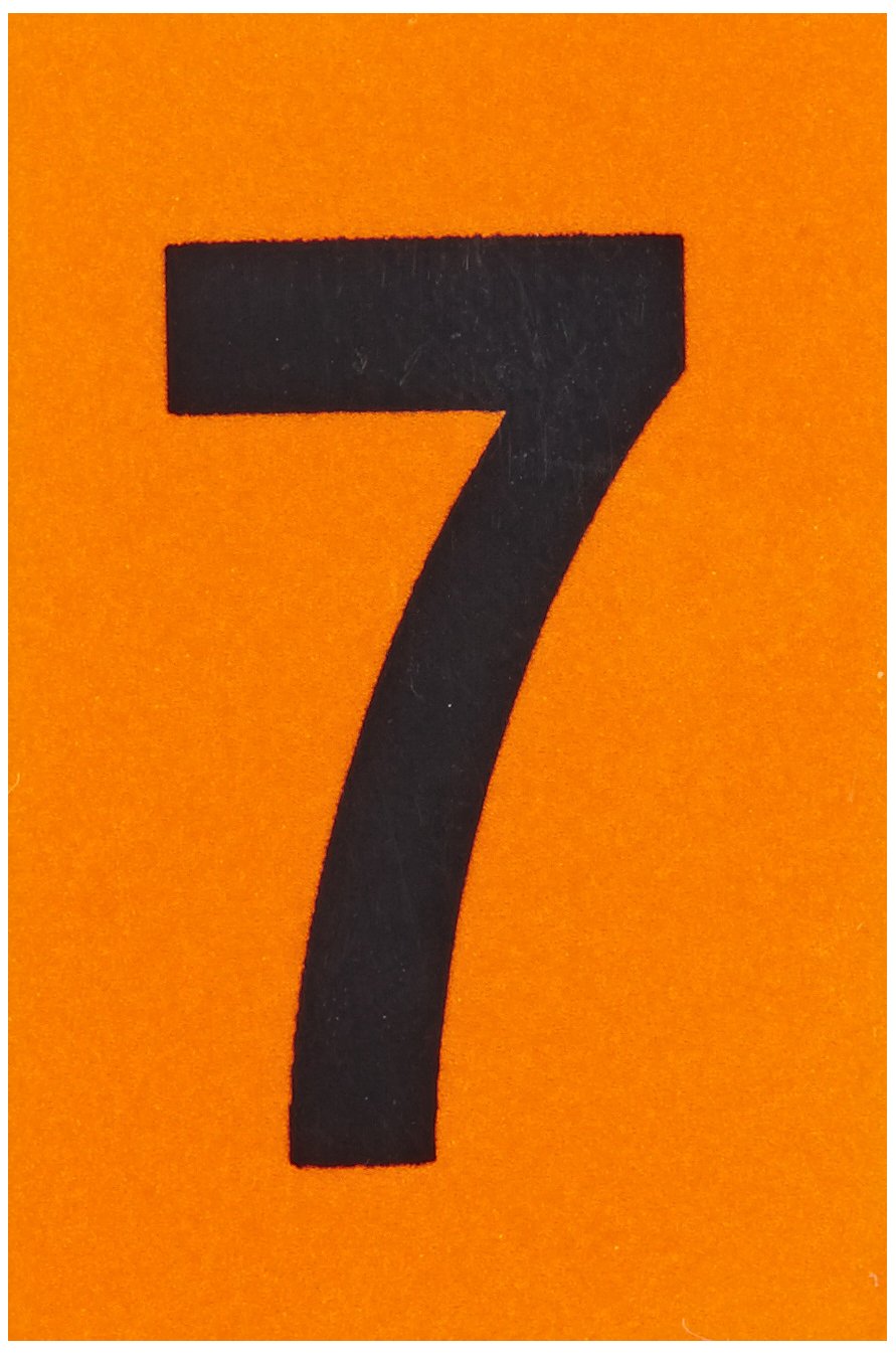 Brady 5910-7 Bradylite 1-1/2" Height, 1" Width, B-997 Sheeting, Black On Orange Color Reflective Number, Legend "7" (Pack Of 25)