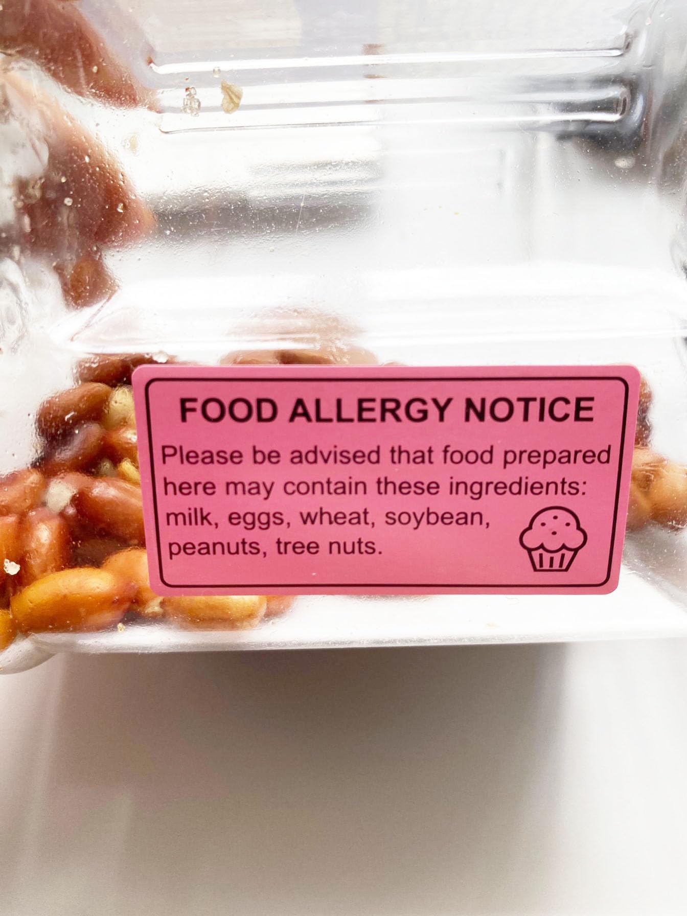 1x2 inch 500PCS Food Allergy Warning Labels Allergies Restaurant Food Removable Labels Adhesive Stickers