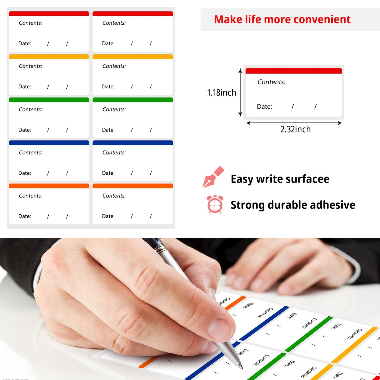 200 Pcs Freezer Labels Easy Peel Off, Food Labels Stickers, No Sticky Residue Refrigerator Date Labels Stickers (Multicolor) 200 Pcs Multicolor