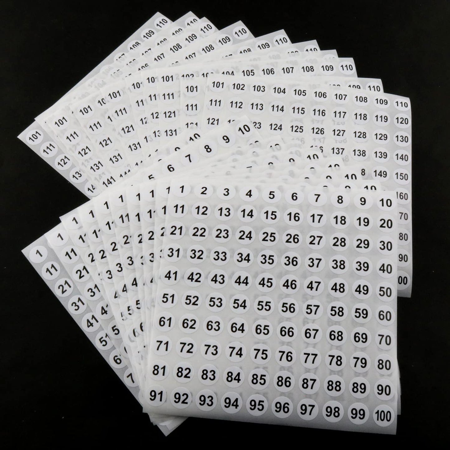 Number Stickers LUORNG 20 Sheets 0.4" 1 to 200 Digital Sticker Circular Self Adhesive Labels Black on White (10 Sheets 1 to 100 and 10 Sheets 101 to 200)
