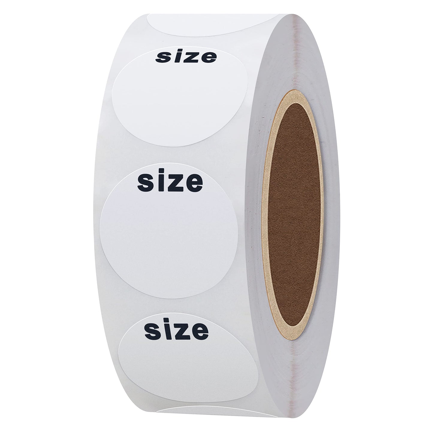 Hybsk White Blank Clothing Size Stickers 1 Inch Round Adhesive Labels for Apparel Retail Total 500 Per Roll