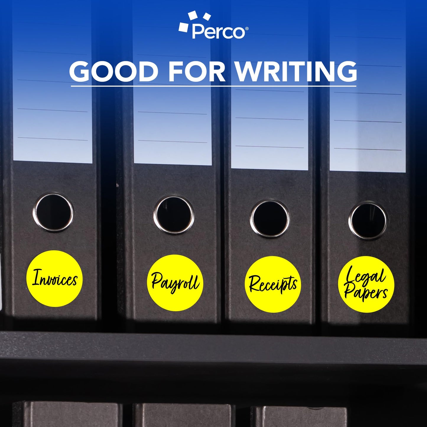 Perco Fluorescent Yellow 3-Inch Round Sticker Labels - 500 Labels per Roll - Vibrant Colors, Strong Adhesion - Made in USA 1 Roll