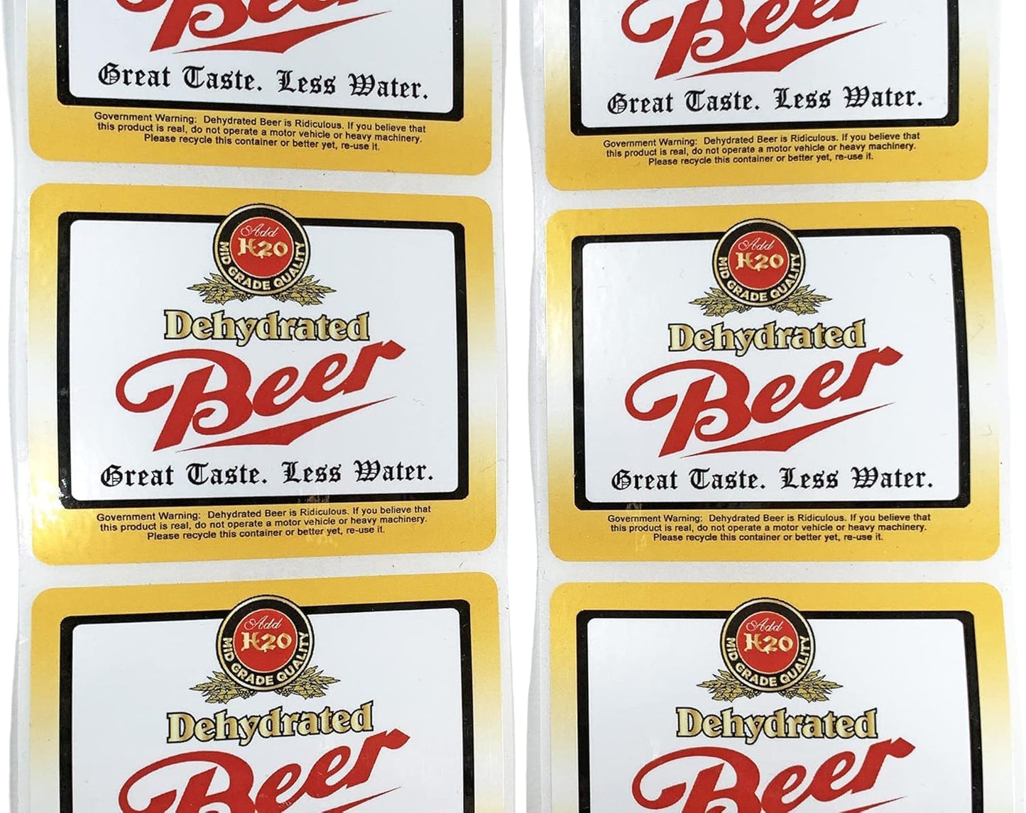 Dehydrated Beer Labels, 24 Vinyl Stickers, Enough for Two Cases! Realistic Lables, Glossy, Durable, Apply to Your own Bottles, Fool Your Friends, Practical Joke, College Gift, Looks Real