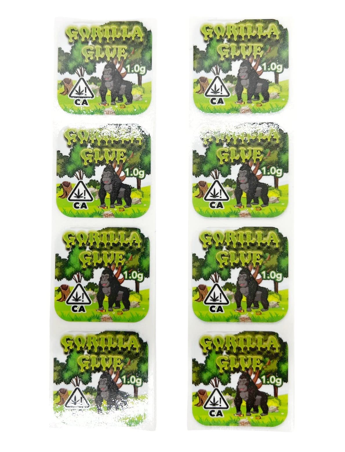 Square Strain Label Stickers for 9ml Jars - 1.375 inch Square Labels (GG) - 64 Count GG