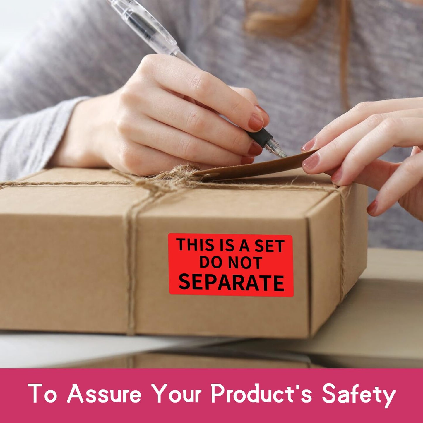 12 Rolls 1" x 2" This is a Set Do Not Separate Labels, Fluorescent Red Packing Labels Stickers for Shipping Bundle Sets and Multi-Pack Products