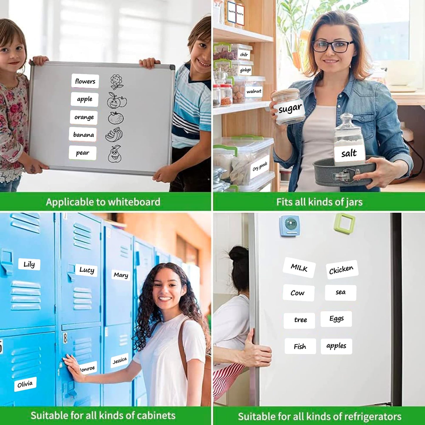 SVNOOC Multi-Use Removable Labels, Dry Erase Labels Stickers, White, Non-Printable, Blank Labels, Reusable Sticky Notes (2x4 inches) 2x4 inches