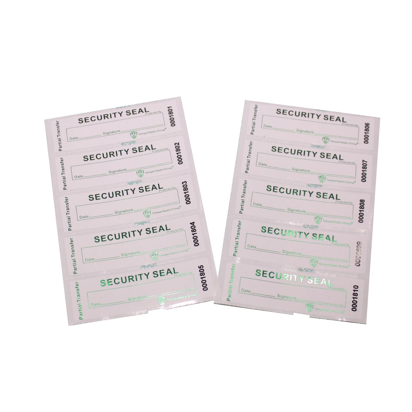 100pcs Partial Transfer Tamper Proof Security Warranty Void Stickers/Labels/Seals with Holographic Laser Print (White, 1 x 3.35 Inches, Serial Numbers)