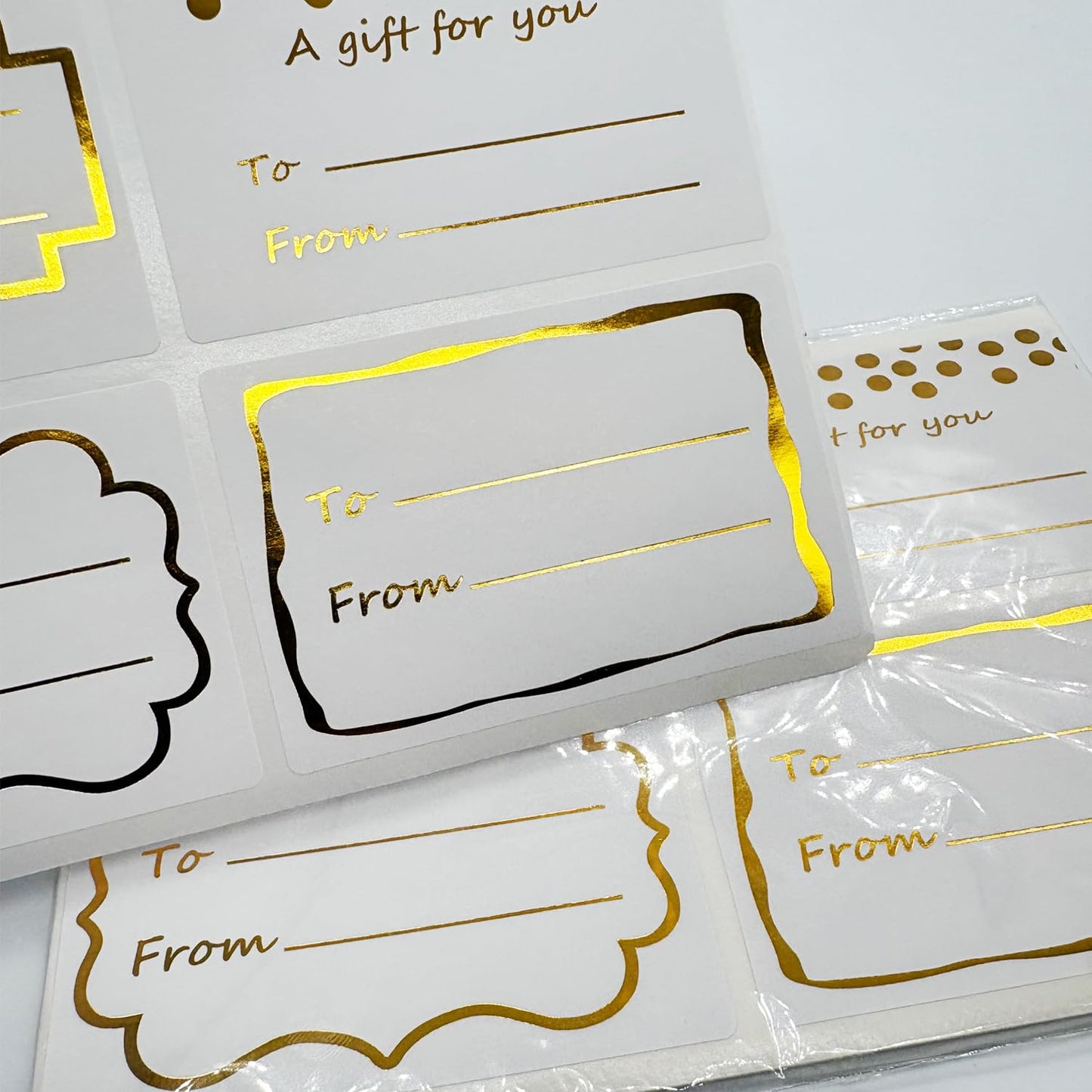 Name Tag Gold Foil Holiday Present Stickers to and from Labels for Christmas Party Wedding Birthday Valentines's Day Present Supplies,3x2 inches,80 Pcs Per Pack