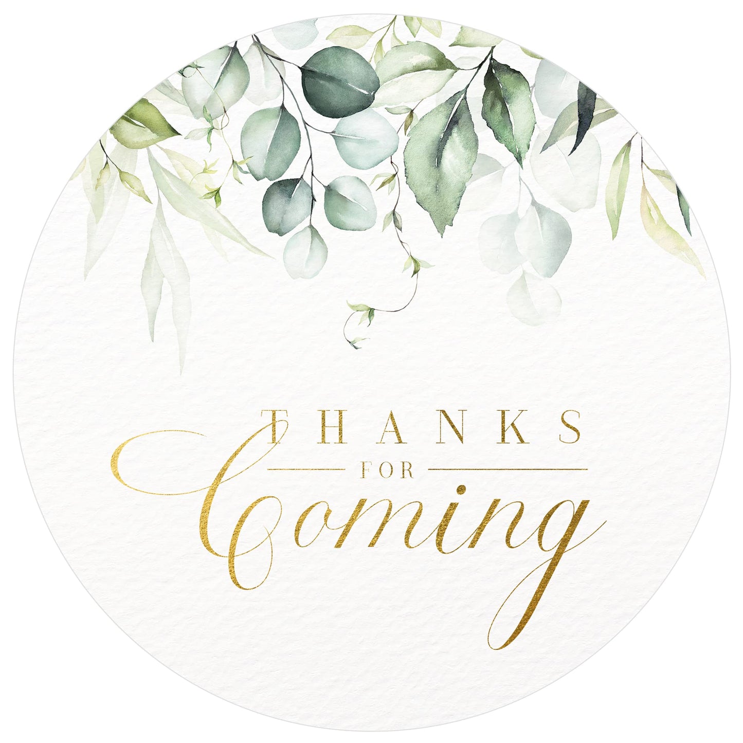 Mobiusea Creation Thank You for Coming Stickers | 2 inch | Gold Foil | 60pcs Waterproof Greenery Thank You Stickers Wedding Labels for Wedding, Bridal Shower, Birthday, Baby Shower, Party Gift Bags