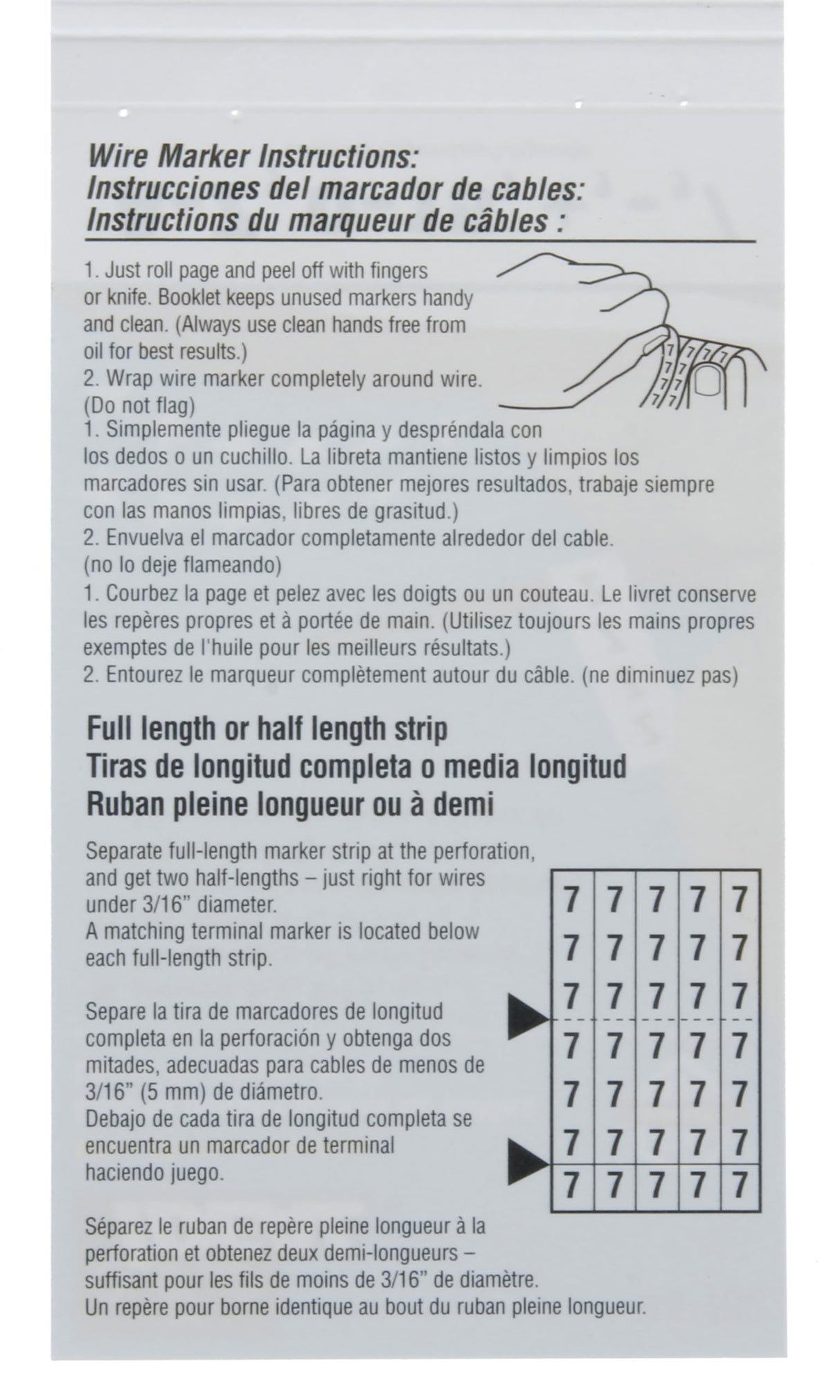 IDEAL Electrical 44-101 Wire Marker Booklet Legend: 0-9 (45 Each)