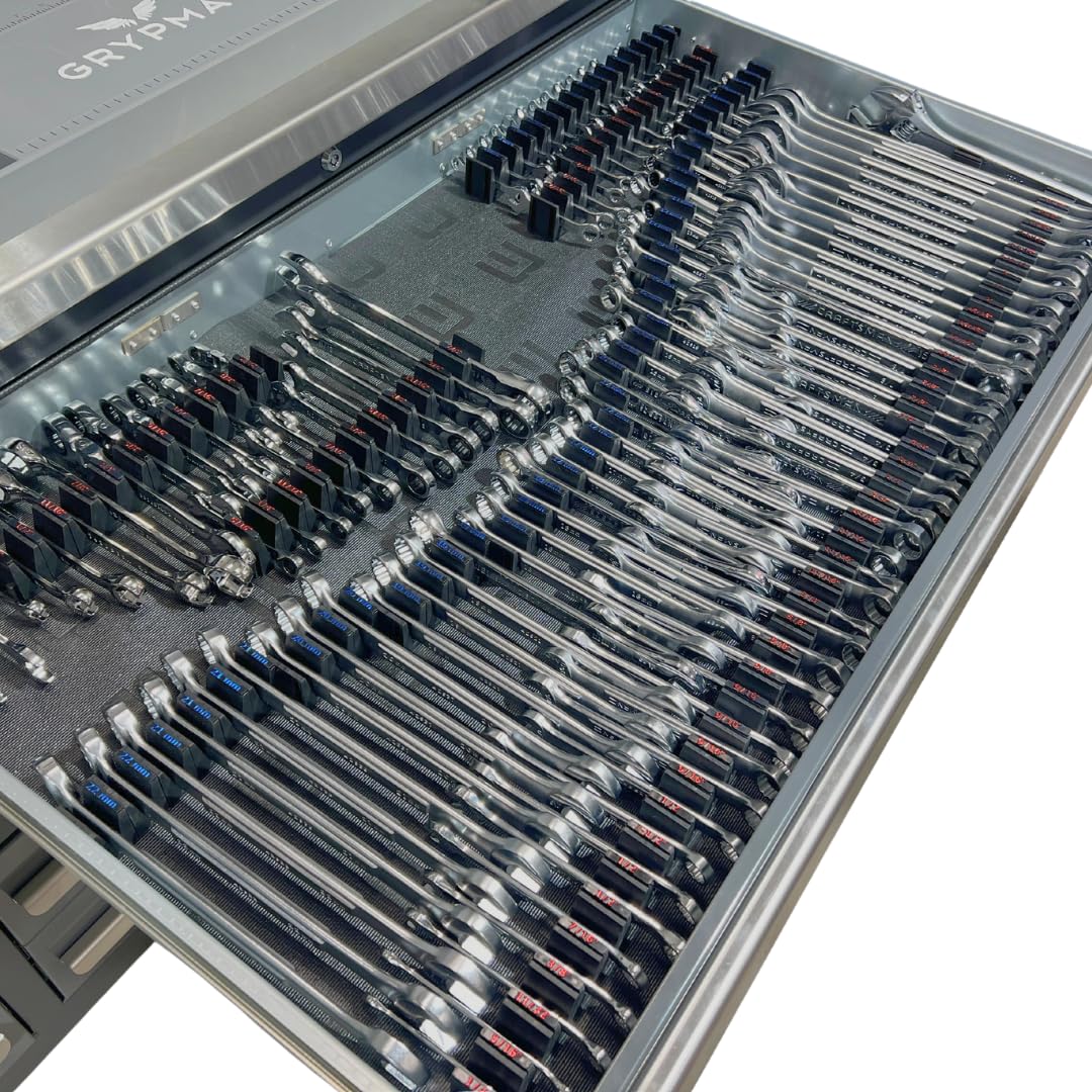 Toolbox Widget SAE Wrench Size Labels (5/32"–1") – 25 Modular Inserts for Vertical Wrench Organizers