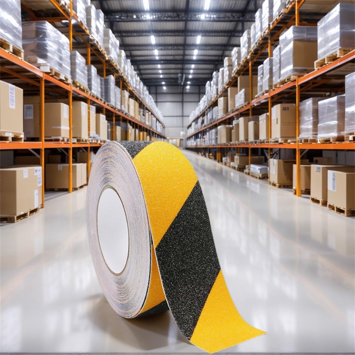 Anti Slip Tape 2" x 60Ft Heavy Duty Grit Safety Grip for Stairs, Steps, Floors, Indoor & Outdoor, Waterproof Non Skid Roll Traction Tread Black & Yellow