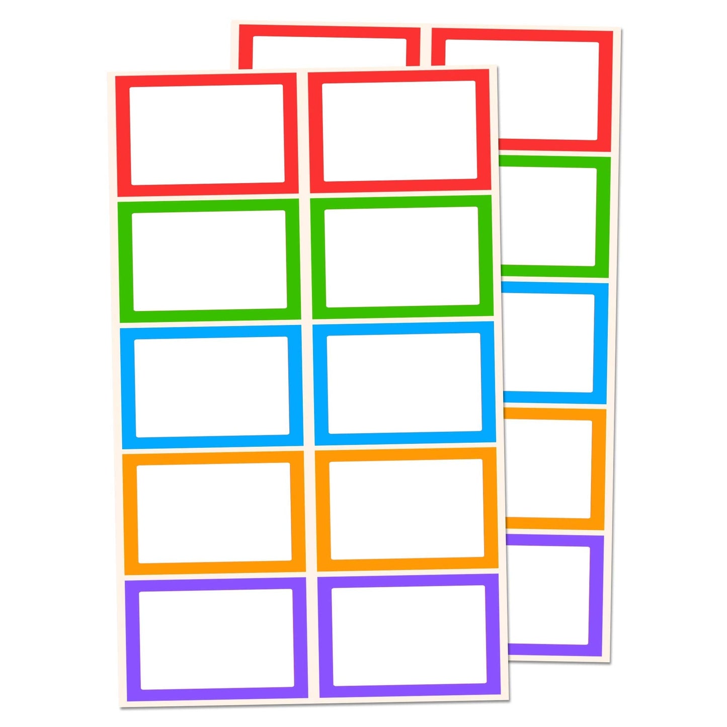 250 Pack, Colored Name Tag Stickers Labels Sheets - 3" x 2" 250 Pack