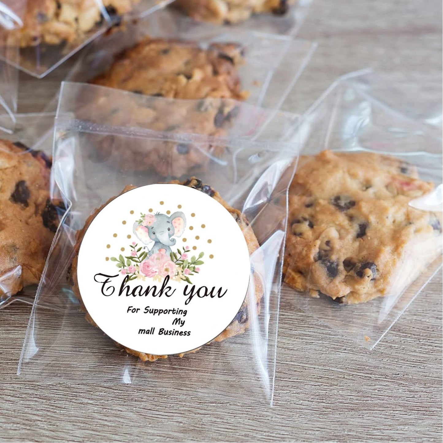 500Pcs Thank You Label Stickers Roll Cute Elephant Envelope Seals Stickers Adhesive 1inch Thank You Very Much for Help Support Round Labels Wrapping Paper for Gift Card Cookie Candy Bag Decor 8 Design G