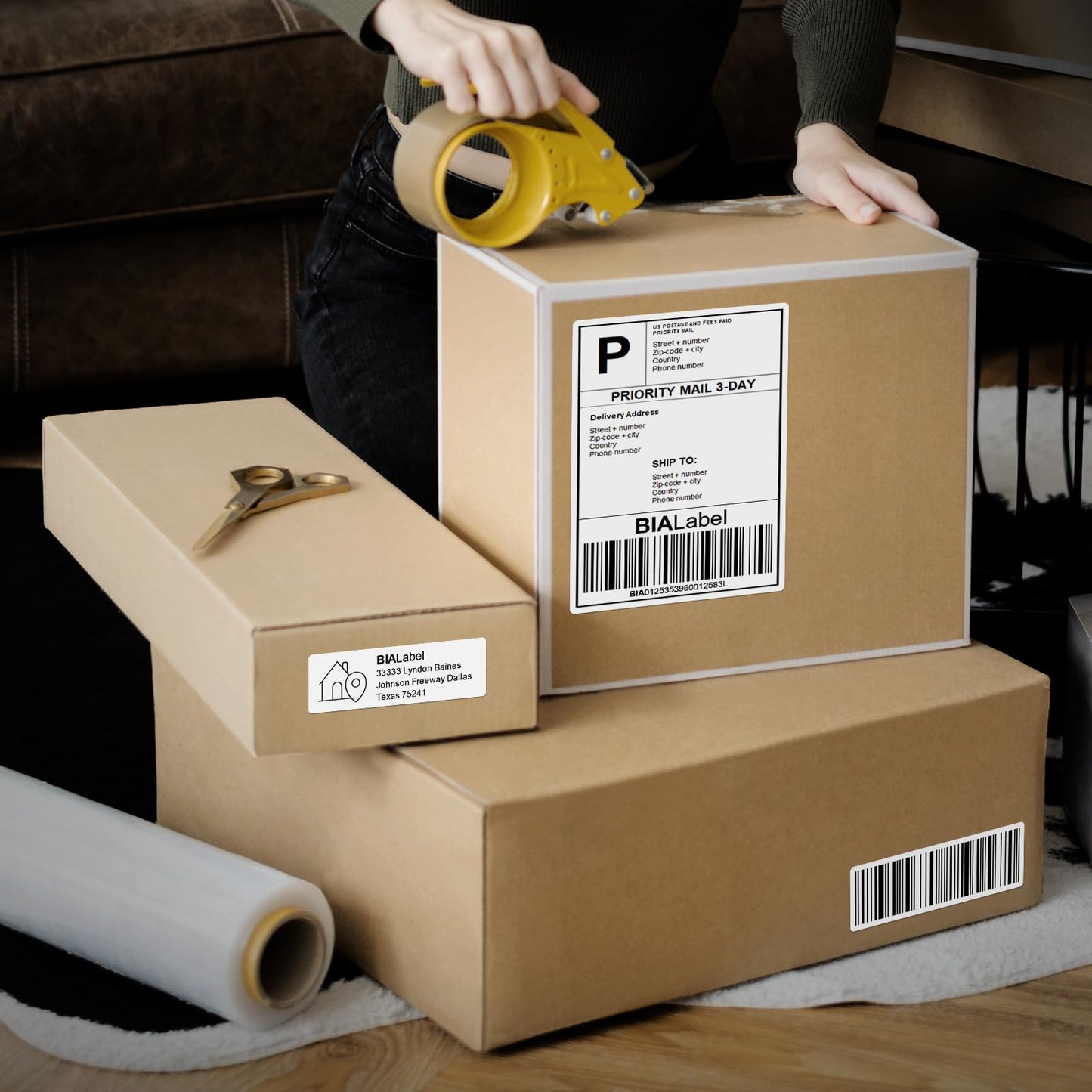 1-1/8" x 3-1/2" Thermal Labels Replacement for Dymo 30252 Multipurpose Address Barcode Label & Shipping Labels Compatible Dymo Labelwriter, Not Fit 5XL & 550 BIAlabel White 1 Rolls - 30252