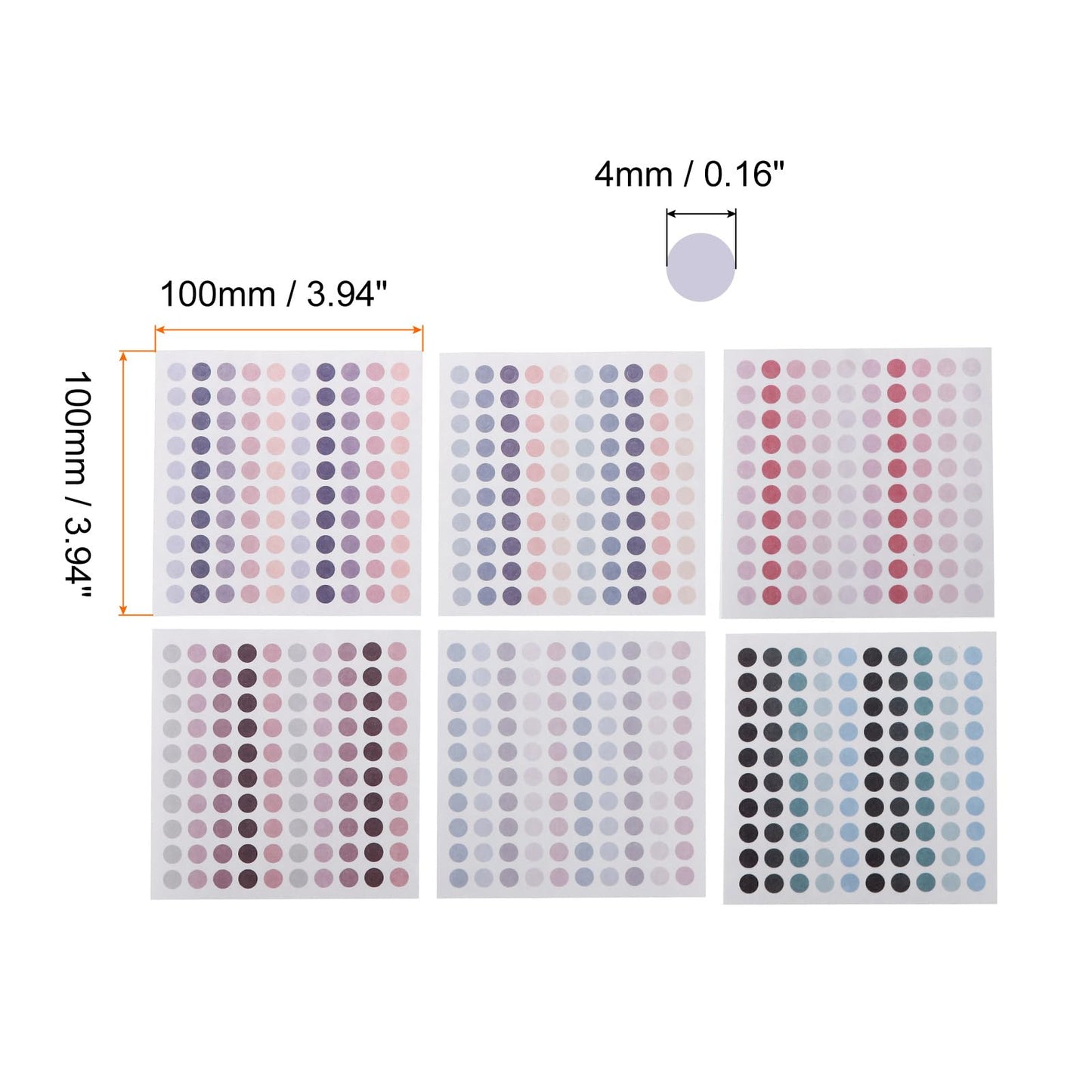 PATIKIL 10000 Dots 4mm Washi Dots Round Labels Colored Coding Sticker Sheet Self-Adhesive for Home Office 10 Colors 100 Each