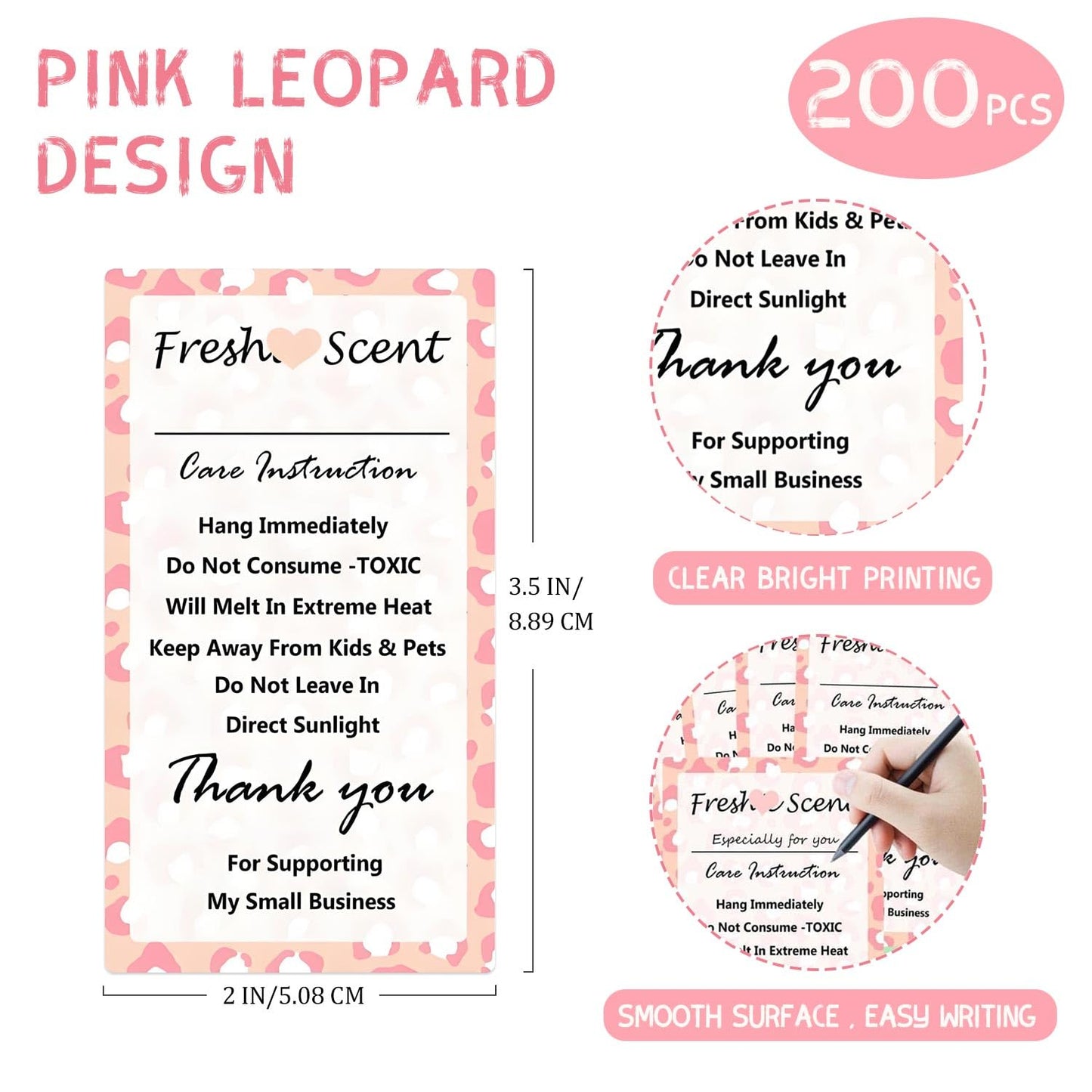 Freshiess Care Instruction Stickers 2X 3.5 Inch-Freshiess Warning Label Freshies Scent Labels DIY Crafts Label Stickers for Freshies Supplies, Beads and Silicone Molds 200 Pcs