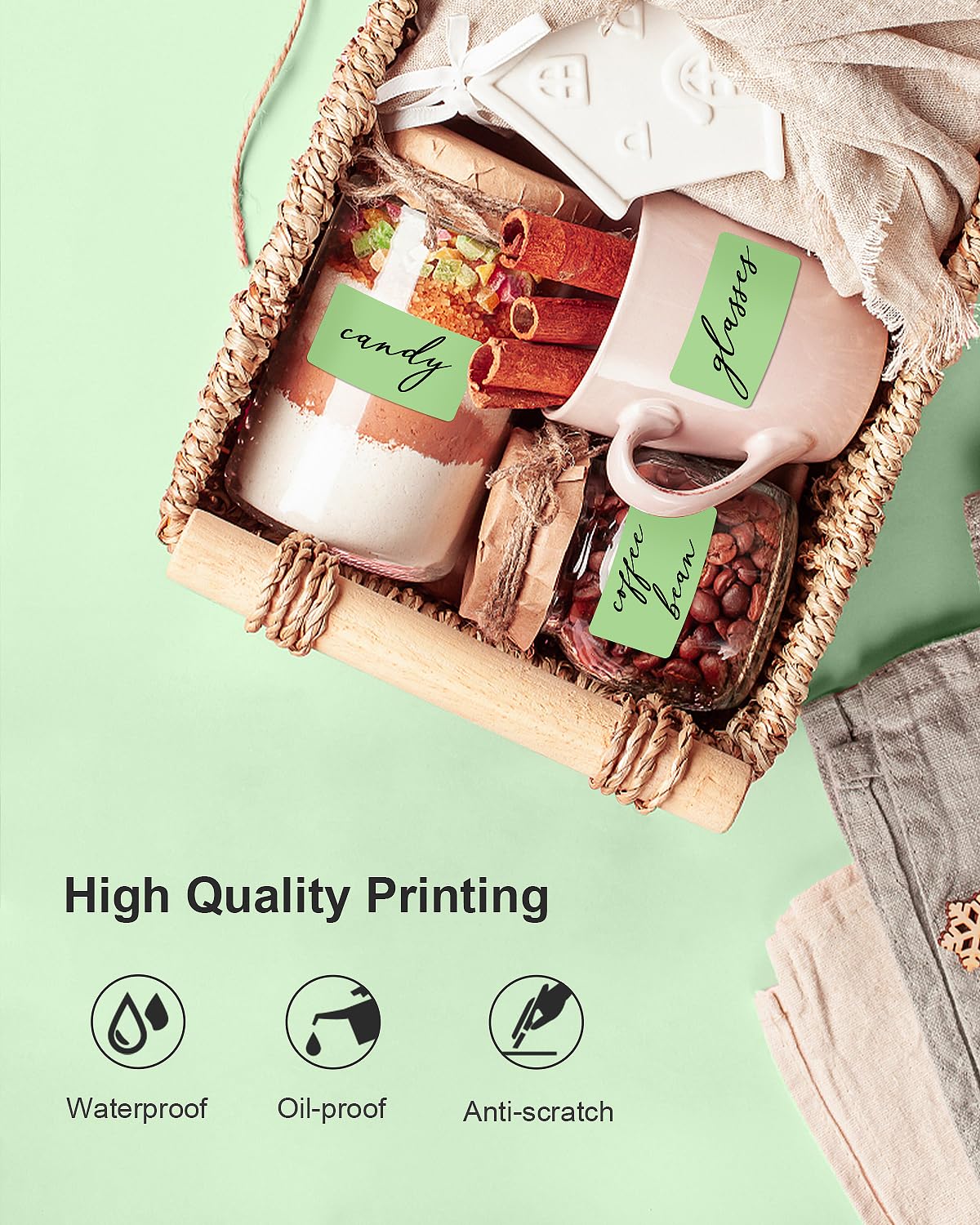 Nelko Genuine 2.25 x 1.25 Direct Thermal Labels, Green Thermal Printer Labels for Thank You Stickers, Self-Adhesive Address Shipping Thermal Label Stickers, 1 Roll,1000 Labels