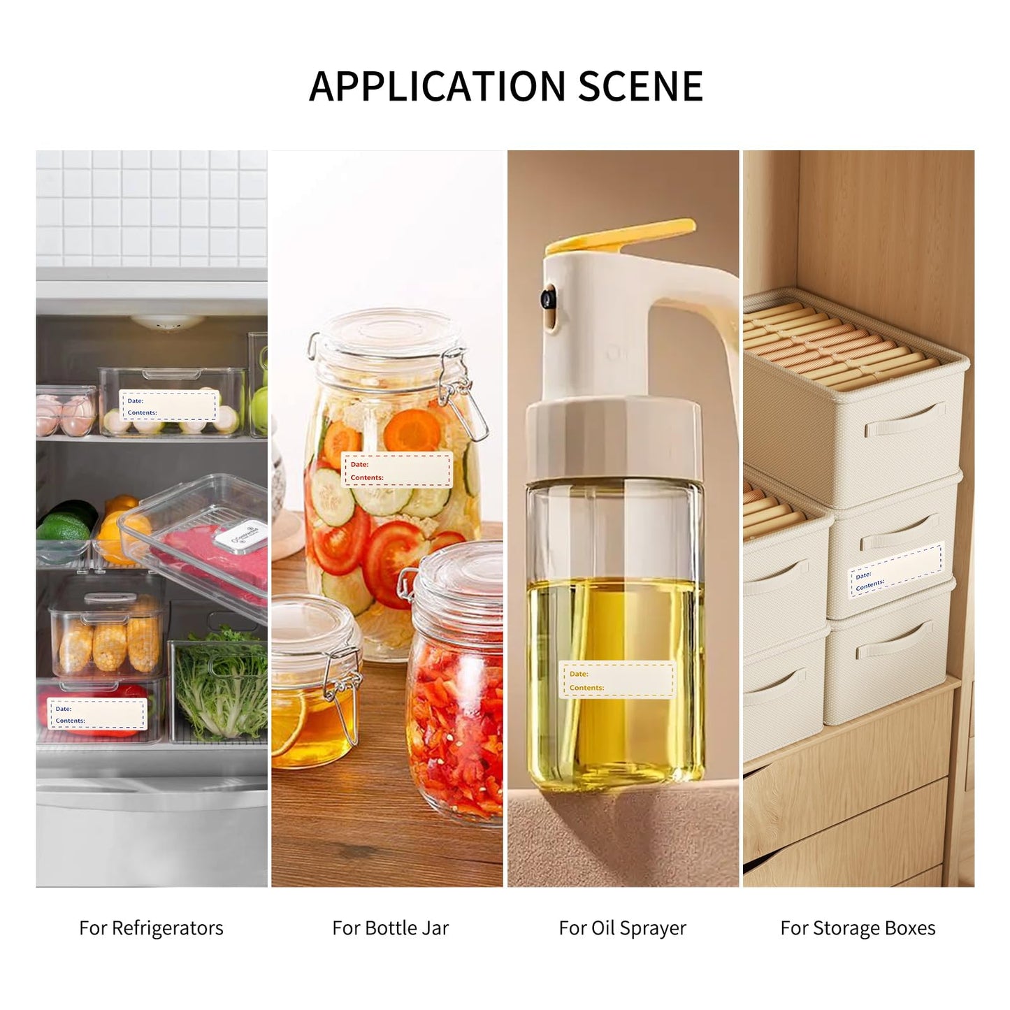360Pcs Removable Freezer Labels, 1x3 inch Food Storage Stickers, Waterproof, Oil Resistant, Easy to Clean and Write Food Labels, Suitable for Kitchen, Restaurants, Markets, Office
