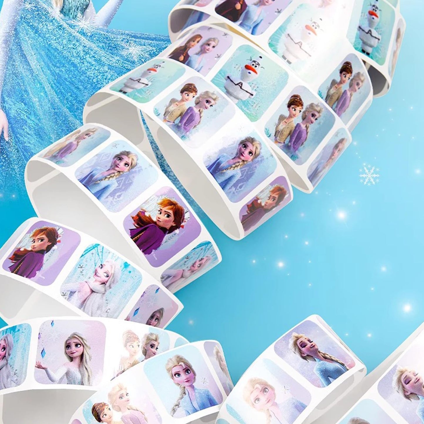600 Pcs Roll Kids Character Stickers, 3 Pack in 30 Designs, 1-1/2 Inch Self Adhesive Cartoon Princess Stickers for Kids & Teacher