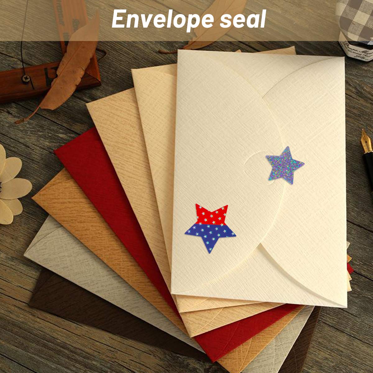 Patriotic Sticker 4th of July Stars Metallic Red, White & Blue Star 80 Pcs