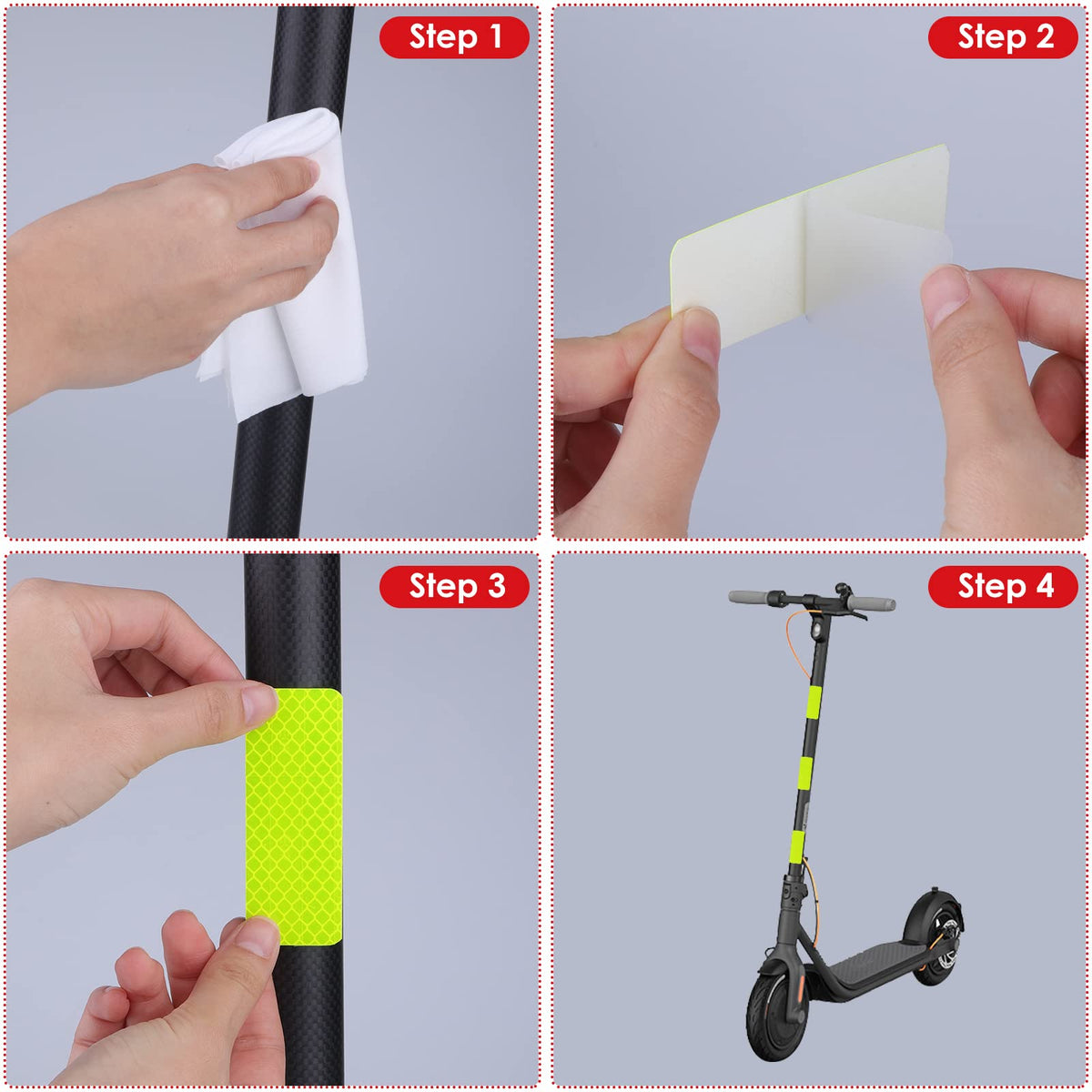 Abeillo 12 Pieces Safety Reflective Stickers, Warning Reflective Stickers Stick-on Car Reflector Sticker Waterproof Reflective Tape Stickers for Vehicle, Bicycles, Motorcycles, 1.18 x 3.25 Inch
