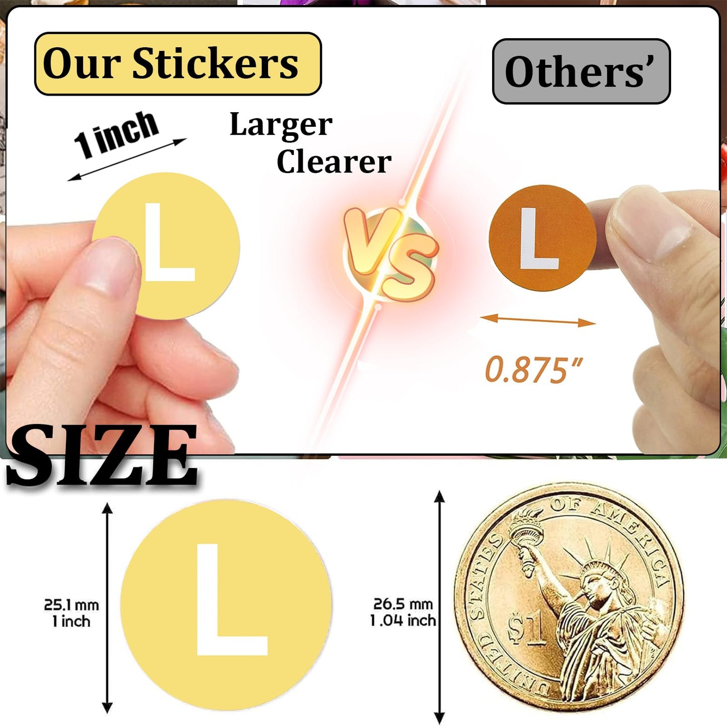 1 Inch Clothing Size Stickers Business Labels - Atiger 3500 PCS Colorful Coded Round Self Adhesive Size Stickers for Clothing T Shirts Trousers Skirt Retail, 7 Sizes (XS, S, M, L, XL, XXL, XXXL)