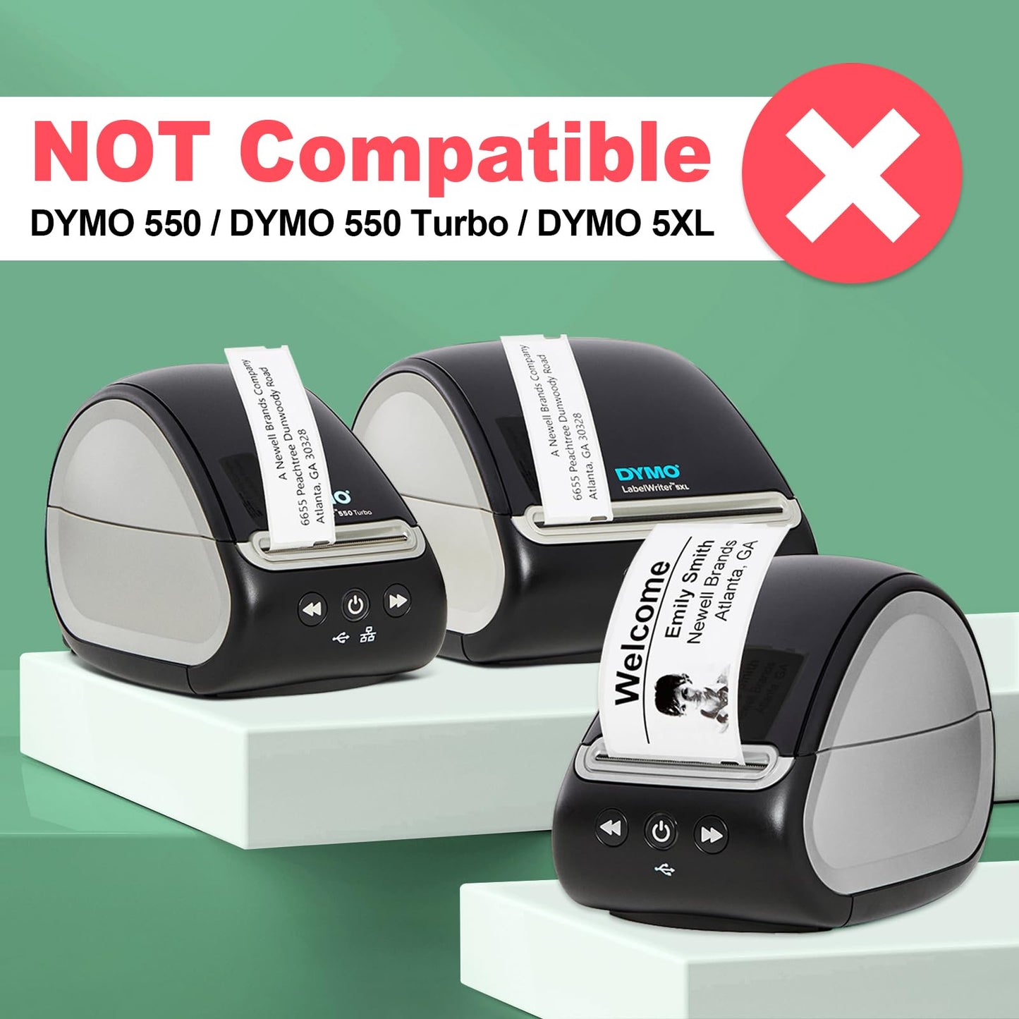 1-1/8" x 3-1/2" Thermal Labels Replacement for Dymo 30252 Multipurpose Address Barcode Label & Shipping Labels Compatible Dymo Labelwriter, Not Fit 5XL & 550 BIAlabel White 1 Rolls - 30252