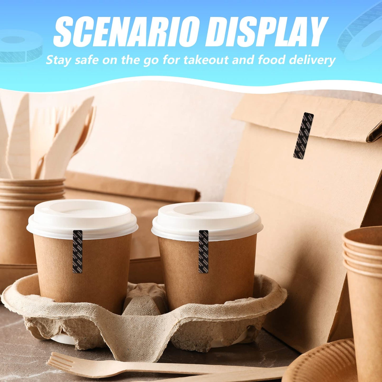 2 Rolls Tamper Seal Tamper Stickers Resistant Metallic Labels Adhesive Stickers 0.75 x 3.5 Inch Holographic Food Labels for Containers Box Jars Mailing Packaging Sealing Delivery 2