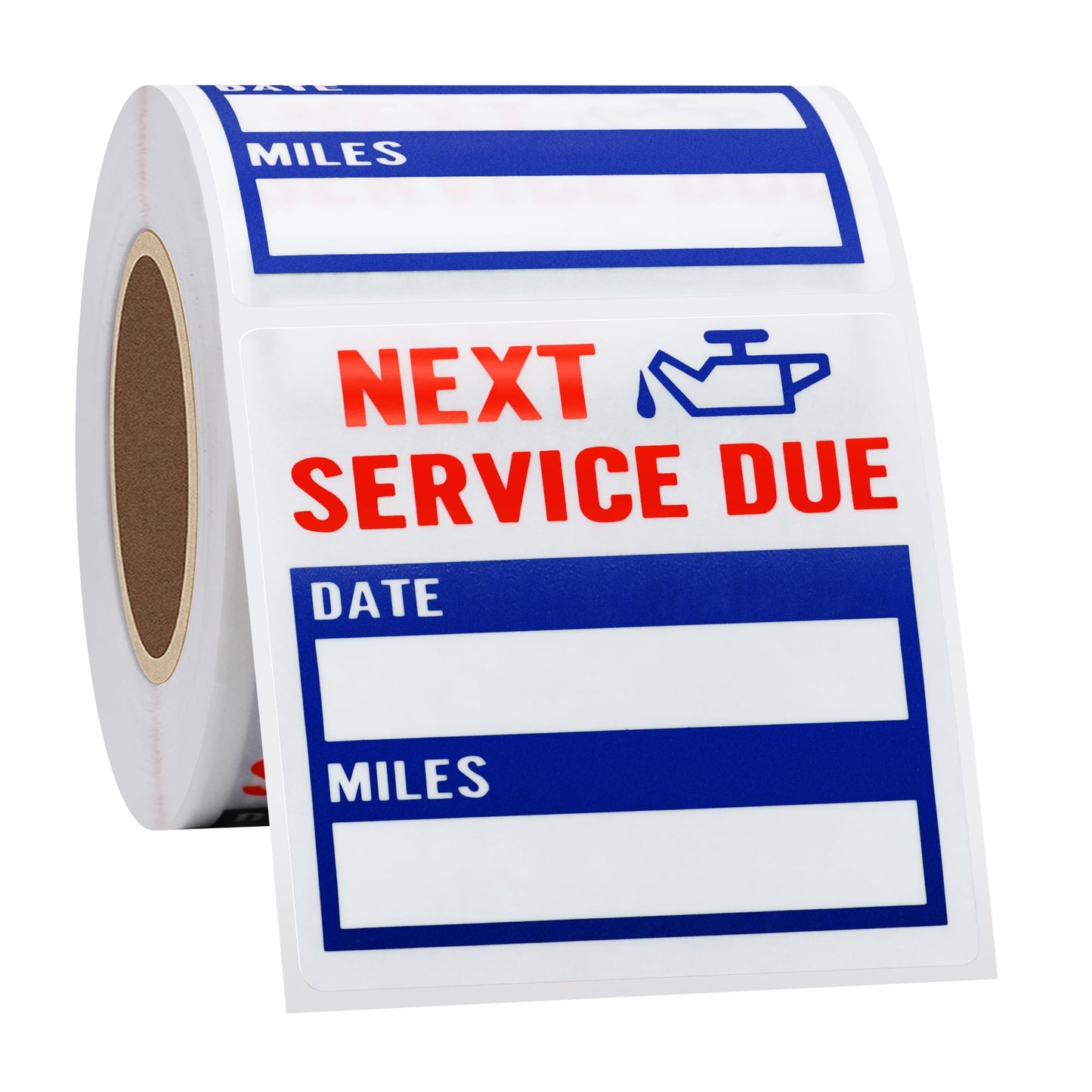 Hybsk Clear Oil Change/Service Reminder Stickers 2x2 inch Premium Quality Oil Change Stickers 200 Labels on a Roll (Blue) Blue