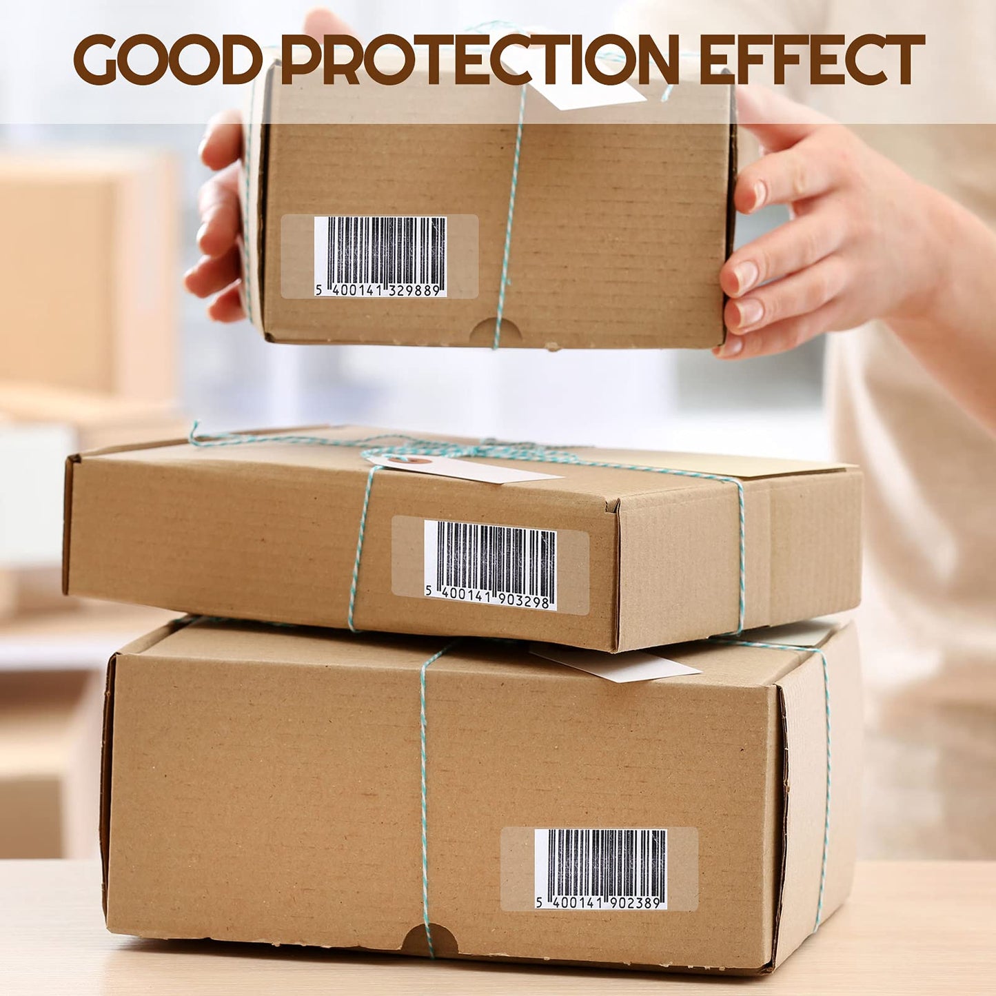 500 Pieces Clear Labels Label Protector Clear Stickers Wafer Seals Waterproof Labels for Protecting Barcodes, Numbers and Stickers(Rectangle,3.14 x 1.18 Inch) 3.14 x 1.18 Inch Rectangle