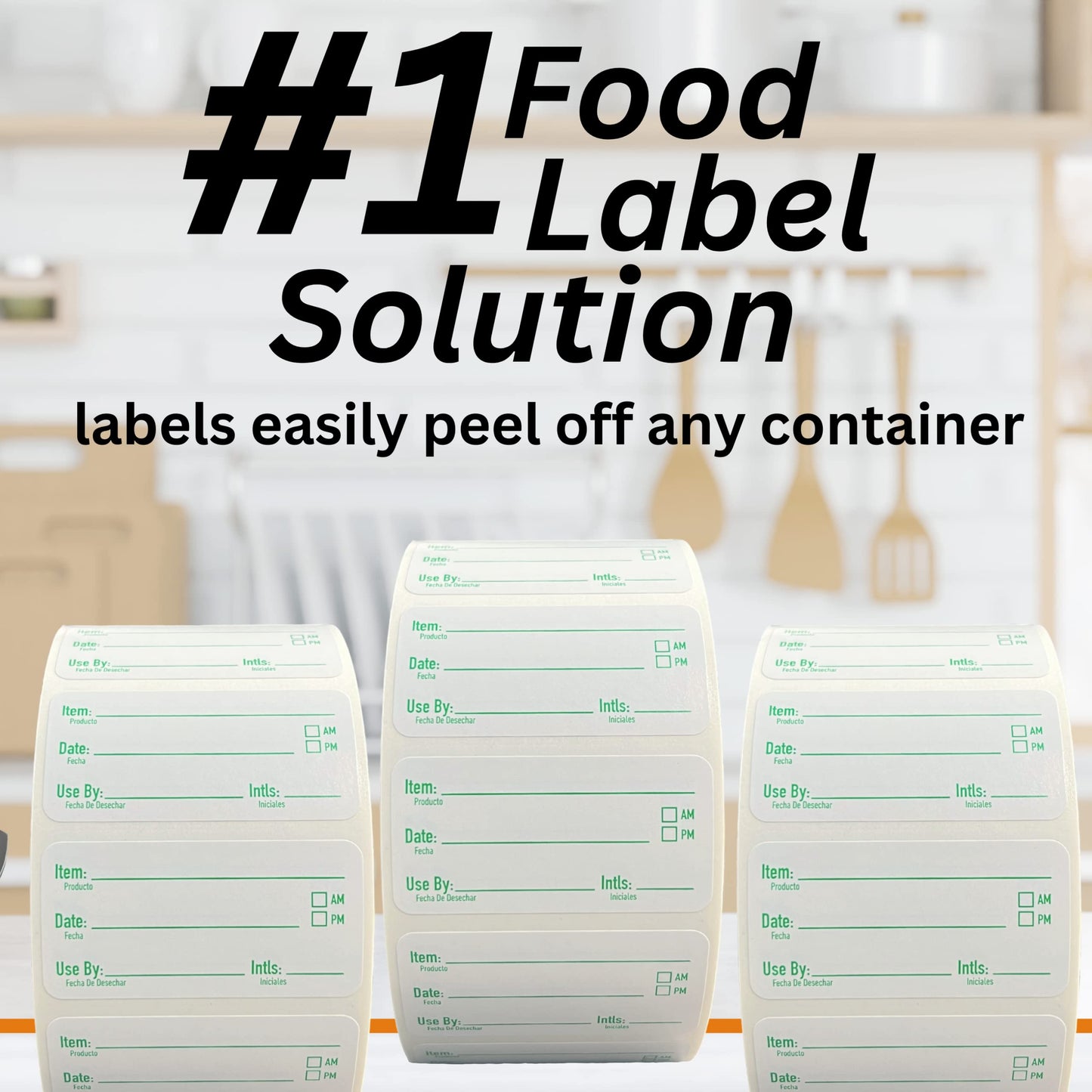 2x1 Food Labels - Kitchen & Freezer Stickers (500) 500