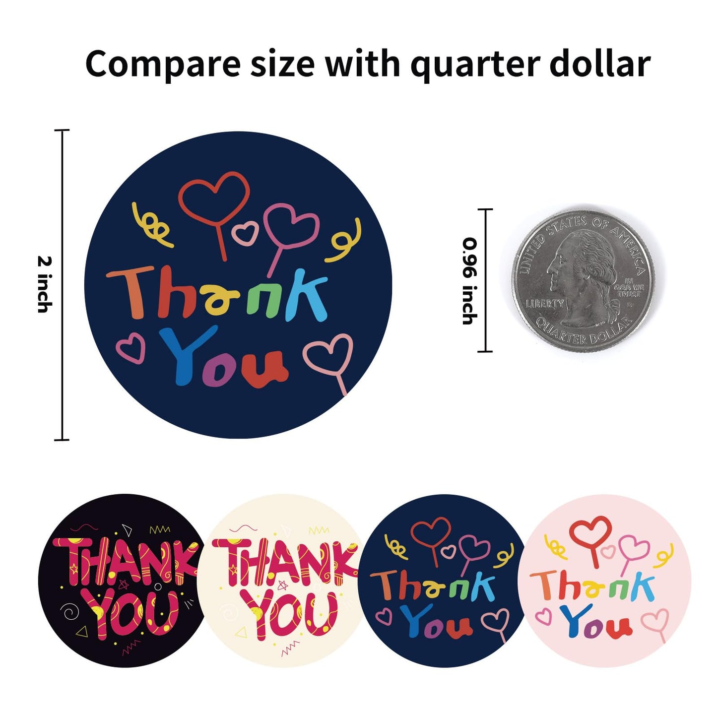 Thank You Stickers 2 inch Round, 500pcs Waterproof Pink Black Thank You for Supporting My Small Business Stickers for Packaging