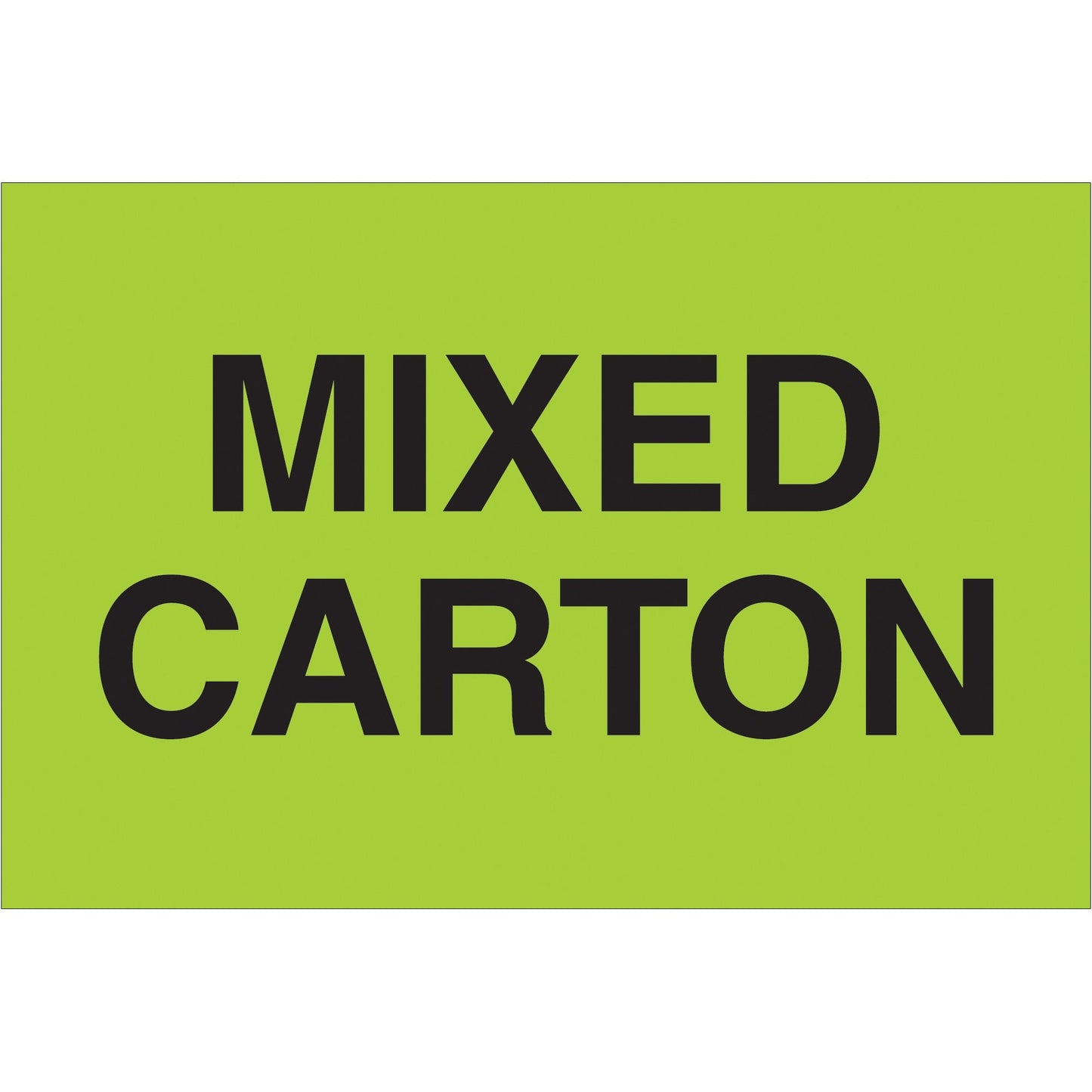 Tape Logic Labels, Mixed Carton', 2' x 3', Fluorescent Green, 500/Roll