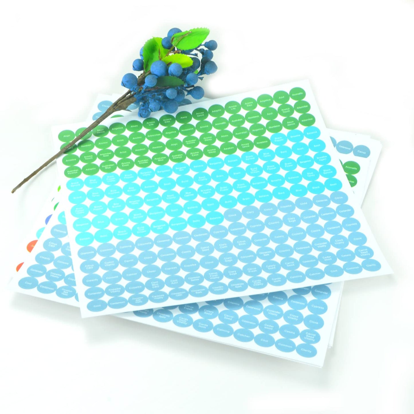 12 Sheets 2520 Pcs Essential Oils Labels Bottle Cap Lid Stickers for Rollerballs Bottles and Organizing Proof Labels Waterproof Cap Stickers for Essential Oil Bottle Style 1