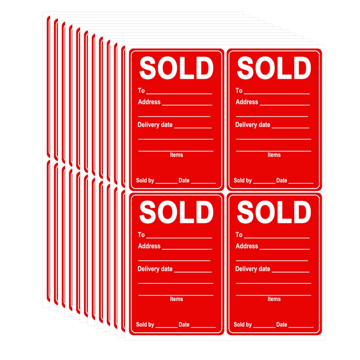 YOUOK Sold Labels Stickers, 2×3 Inch Adhesive Inventory Control Retail Labels Delivery Stickers for Small Business,Package Boxes,Takeout.(300 Pcs)