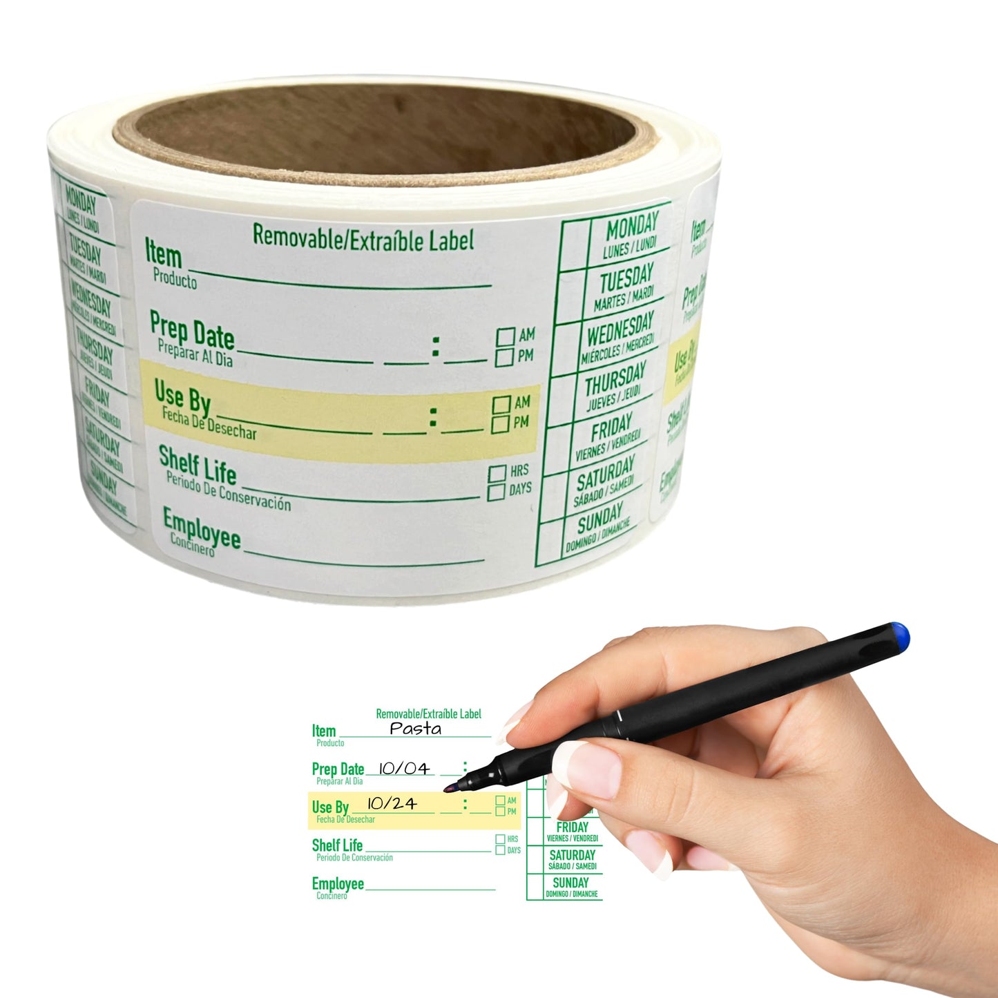 Labels for Food Containers 2x3, 250 Food Labels Stickers, Kitchen Labels, Freezer Labels, Removable Labels for Food Containers, Food Storage Labels, Freezer Labels to Write on, Freezer Tape