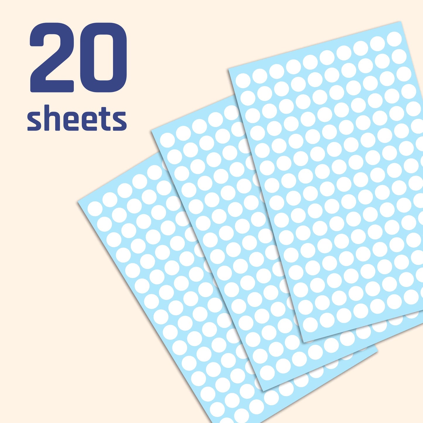 3000 Pack, 0.375" Round Colored Dot Stickers Circle Labels - White 3,000 Pack