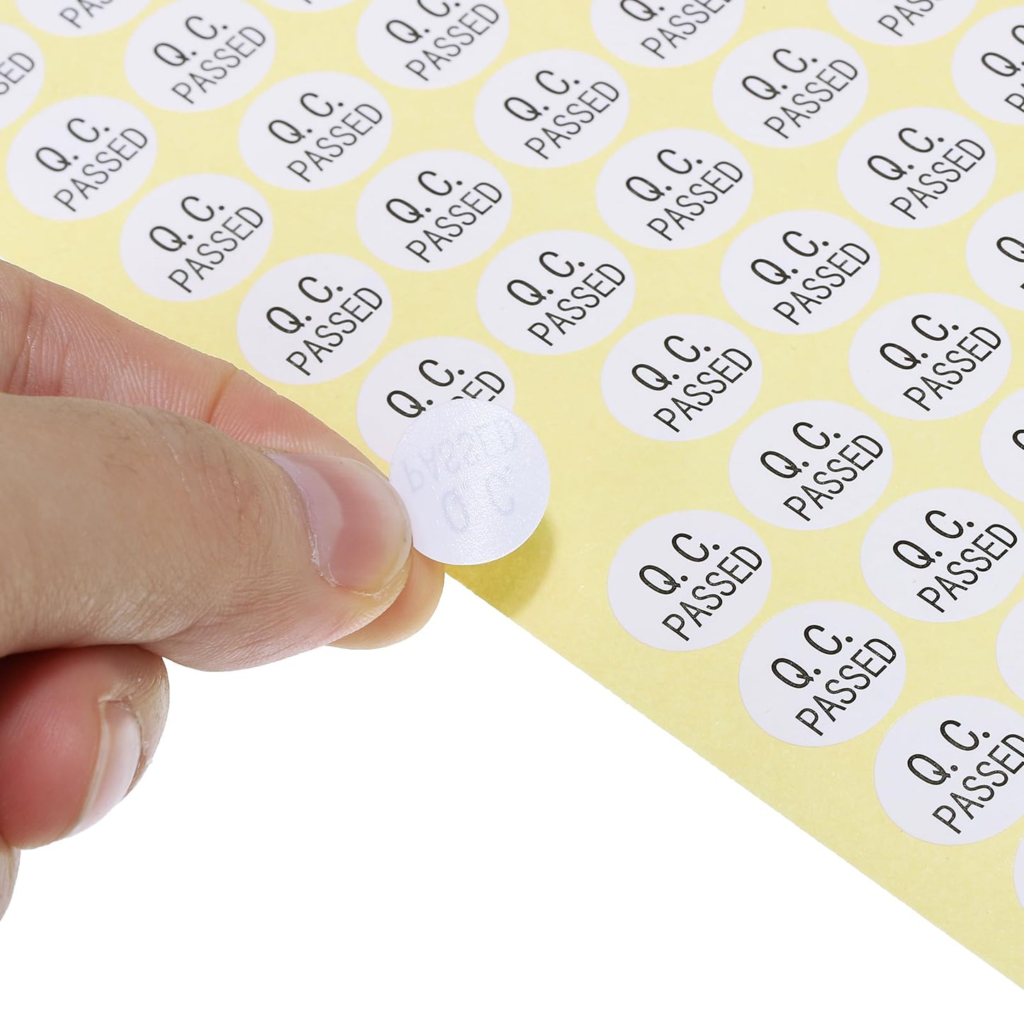PATIKIL QC Passed Stickers 0.5", 30 Sheet Oval Adhesive Labels for Warehouse Inventory Quality Control Check Test, White