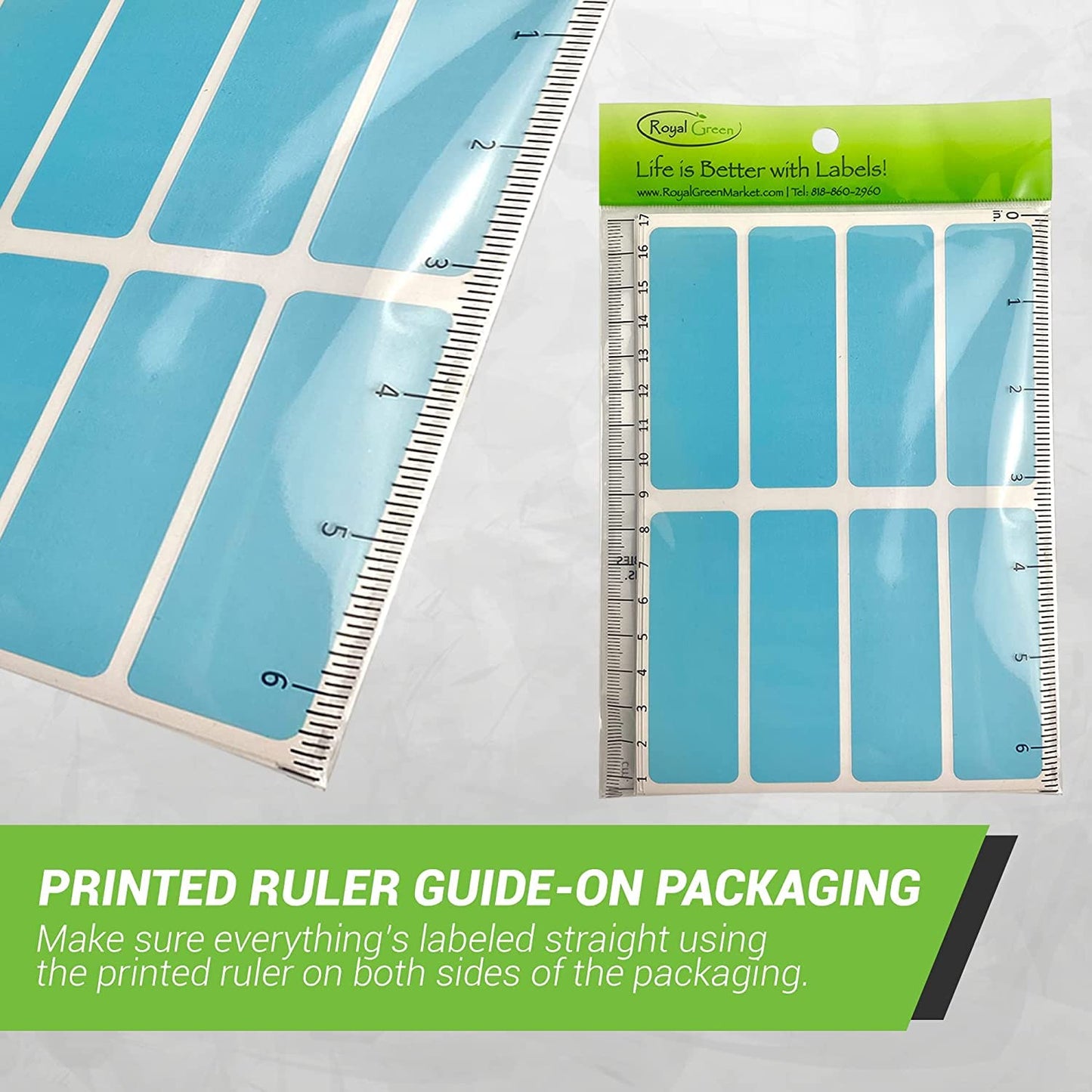 Royal Green Colored Label Sticker Rectangle in 13 Colors 1 x 3 inch writable Labels - 104 Pack 13 Color Combo