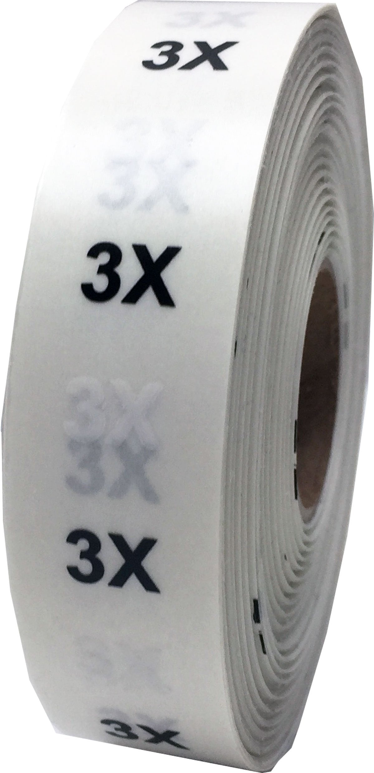 3X Modern Style Clear Clothing Size Strip Stickers 3/4 x 6 Inch 200 Labels on a Roll 3x