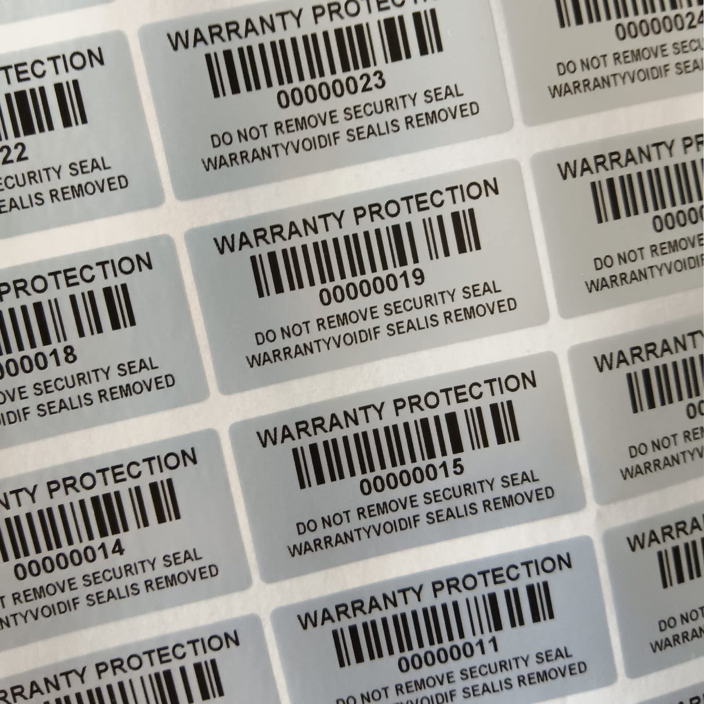 160pcs Tamper Evident Barcode Stickers with Individual Serial Number Security Warranty Void Sticker,Sealing Label for Package(1.6x0.8 inches,Silver) Silver