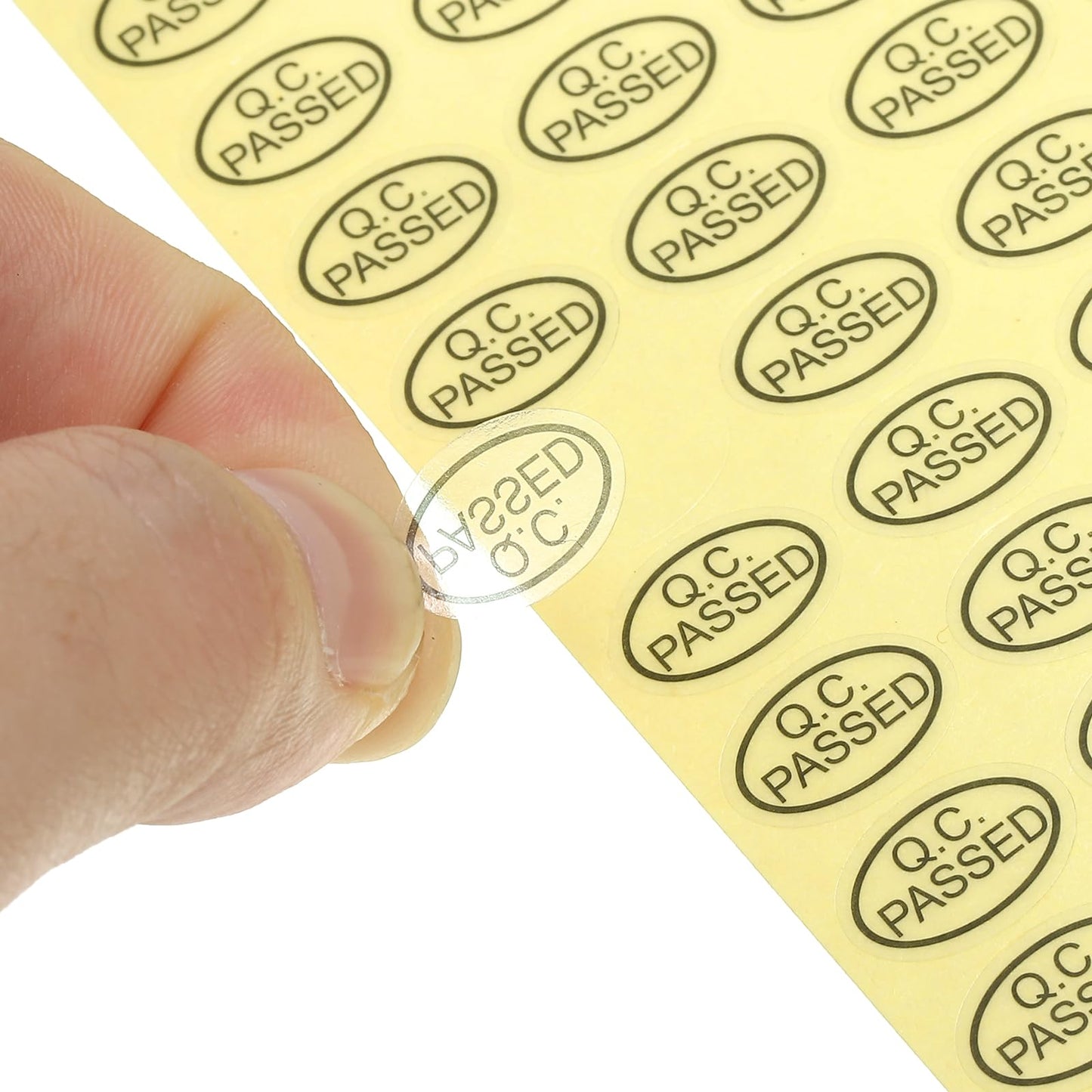 PATIKIL QC Passed Stickers 0.5x0.35, 15 Sheet Oval Adhesive Labels for Warehouse Inventory Quality Control Check Test, Transparent