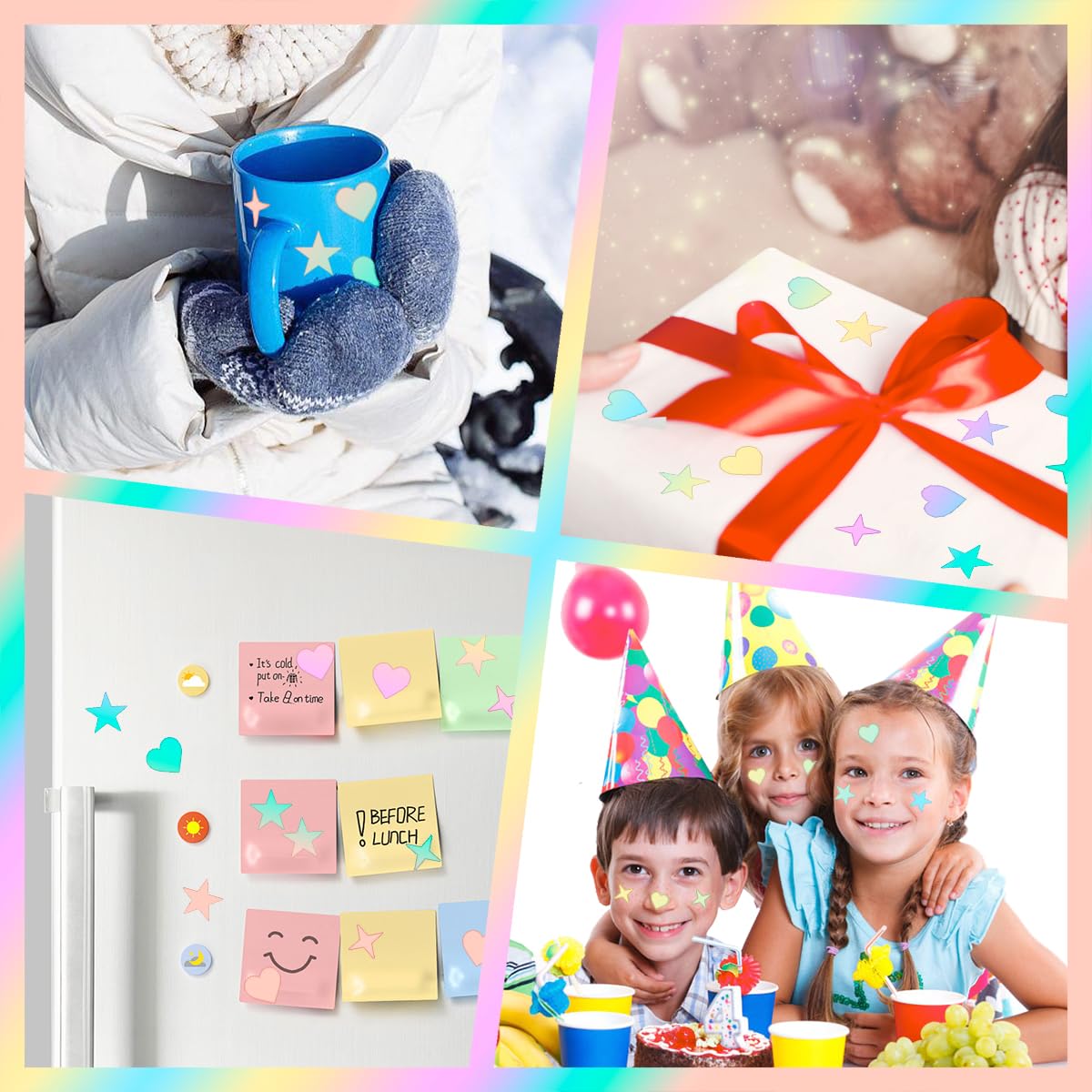 1500 Pcs Small Star Stickers Self-Adhesive Holographic for Kids Reward, Foil Mini Cute Five Pointed Pastel Stars Heart Stickers for DIY Classroom Reward (Laser Silverf) 0.39in