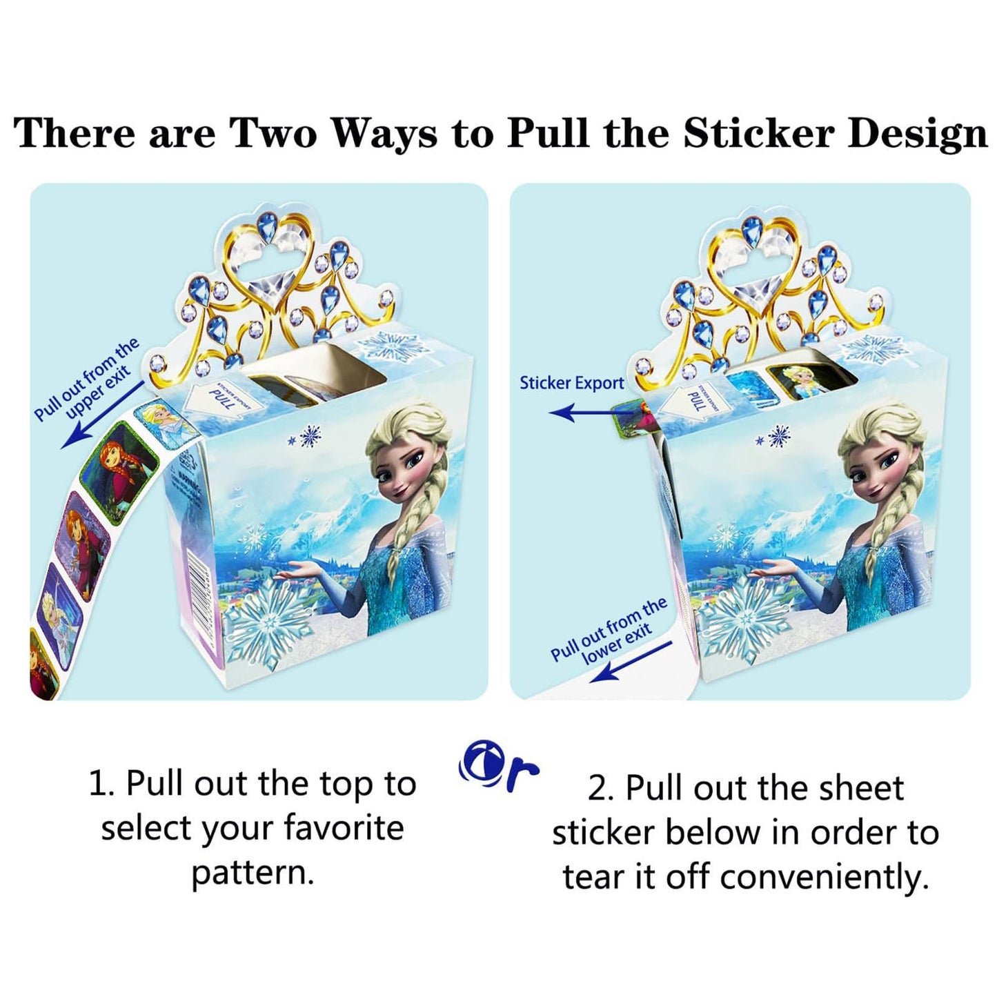 Roll Sticker Girls, Princess Stickers, 200 Pcs Self Adhesive Label Roll Stickers Laptop, Water Bottle, Phone, Cute Cartoon Series Kids Stickers