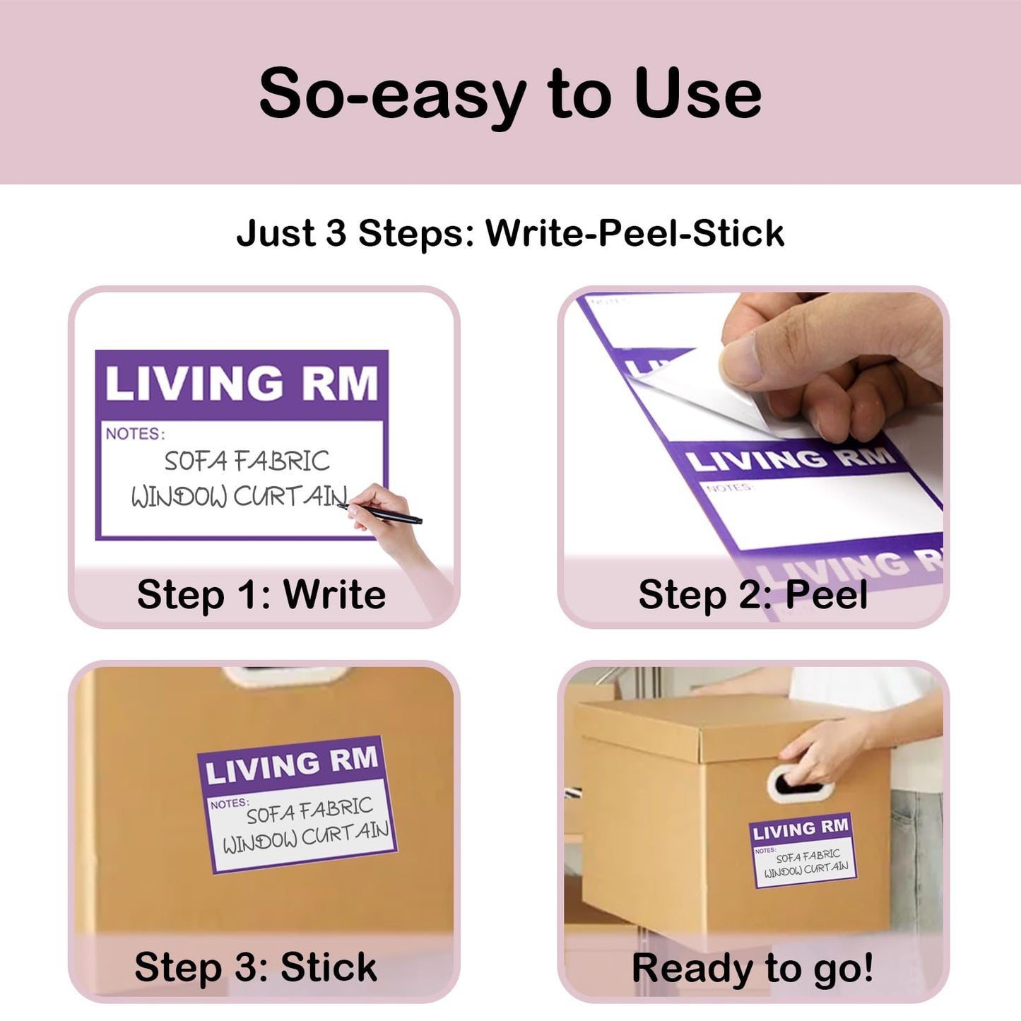 390PCS Home Moving Labels with Fragile Stickers, for Shipping, Moving Boxes, Moving Supplies and Labels Large 390.0