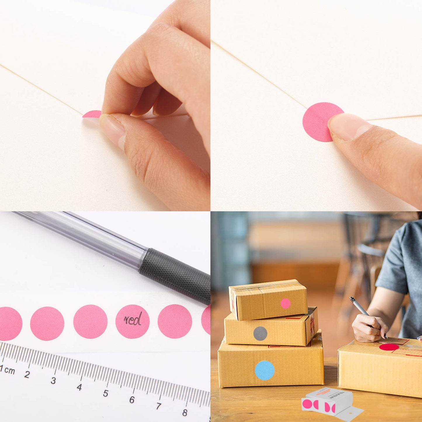 3/4 Inch Round Permanent Color-Code Dot Stickers, Yellow Color Coding Circle Dot Labels on a Roll, 1200 per Dispenser Box 3/4"