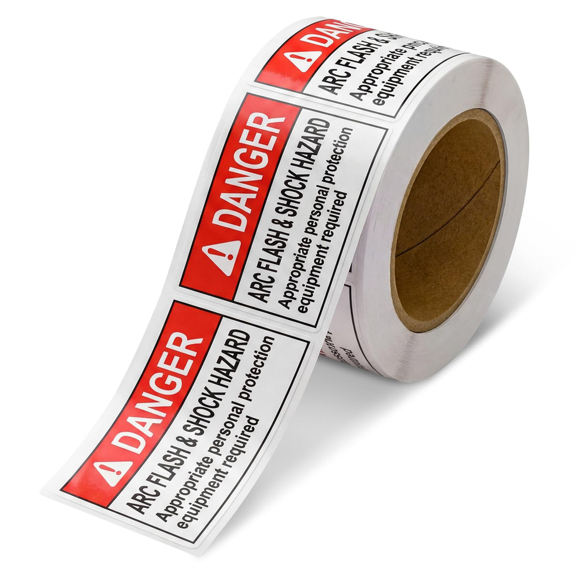 100 PCS DANGER Arc Flash and Shock Hazard Appropriate PPE Required Label - 2" x 4" High Performance Polyester Electrical Safety Sticker Decal for Industrial Workplace Red Danger 2" x 4"