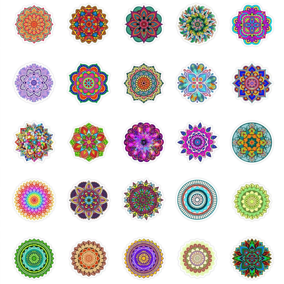 50 pcs Diwali Festival Sticker Happy Indian Lable Stickers Self-Adhesive & Waterproof Stickers Flower Labels for KDS Diwali Party Decoration Supplies