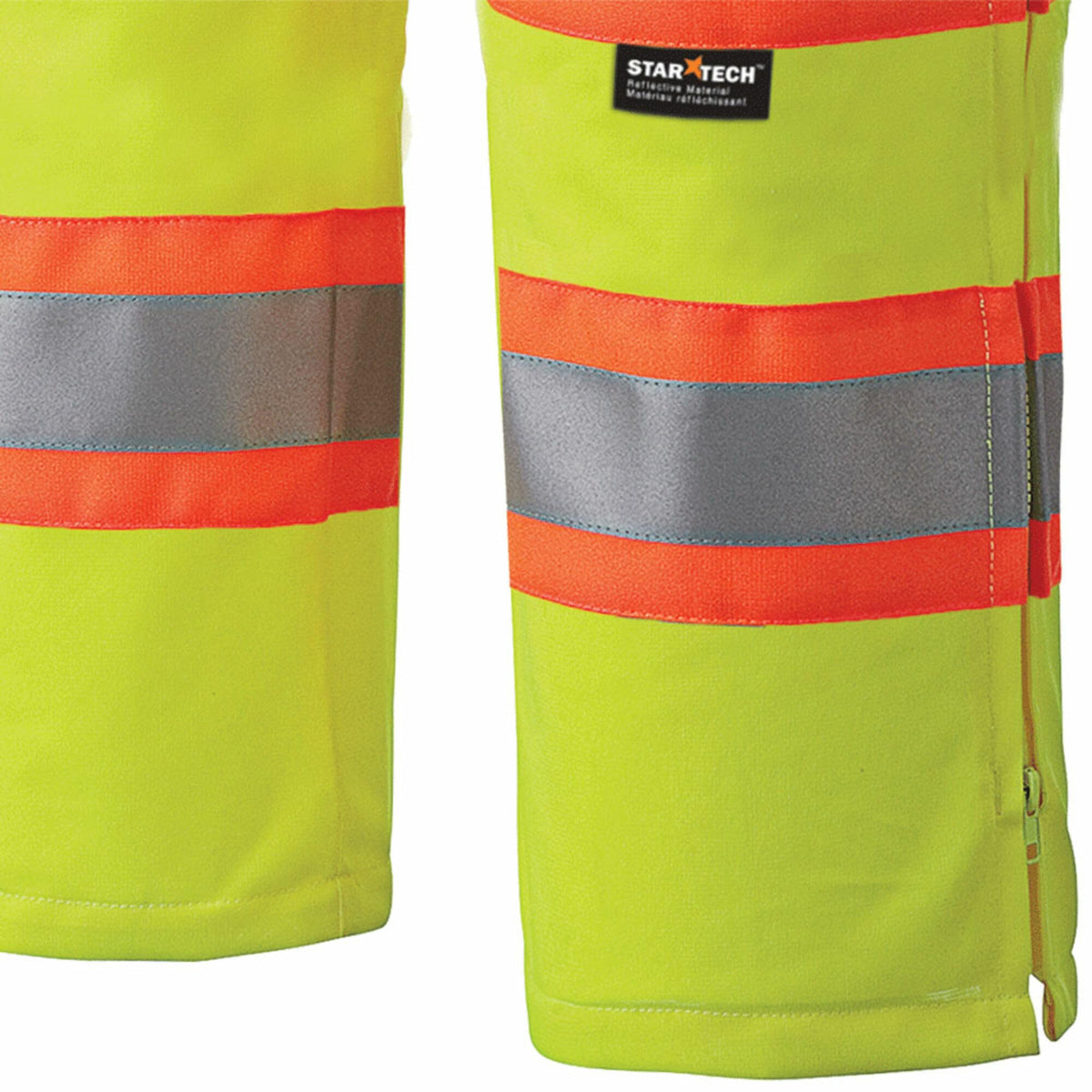 Pioneer Hi Vis Lightweight Traffic Safety Work Pants for Men & Women - Reflective Tape - Leg Zippers - Yellow/Green 3X-Large